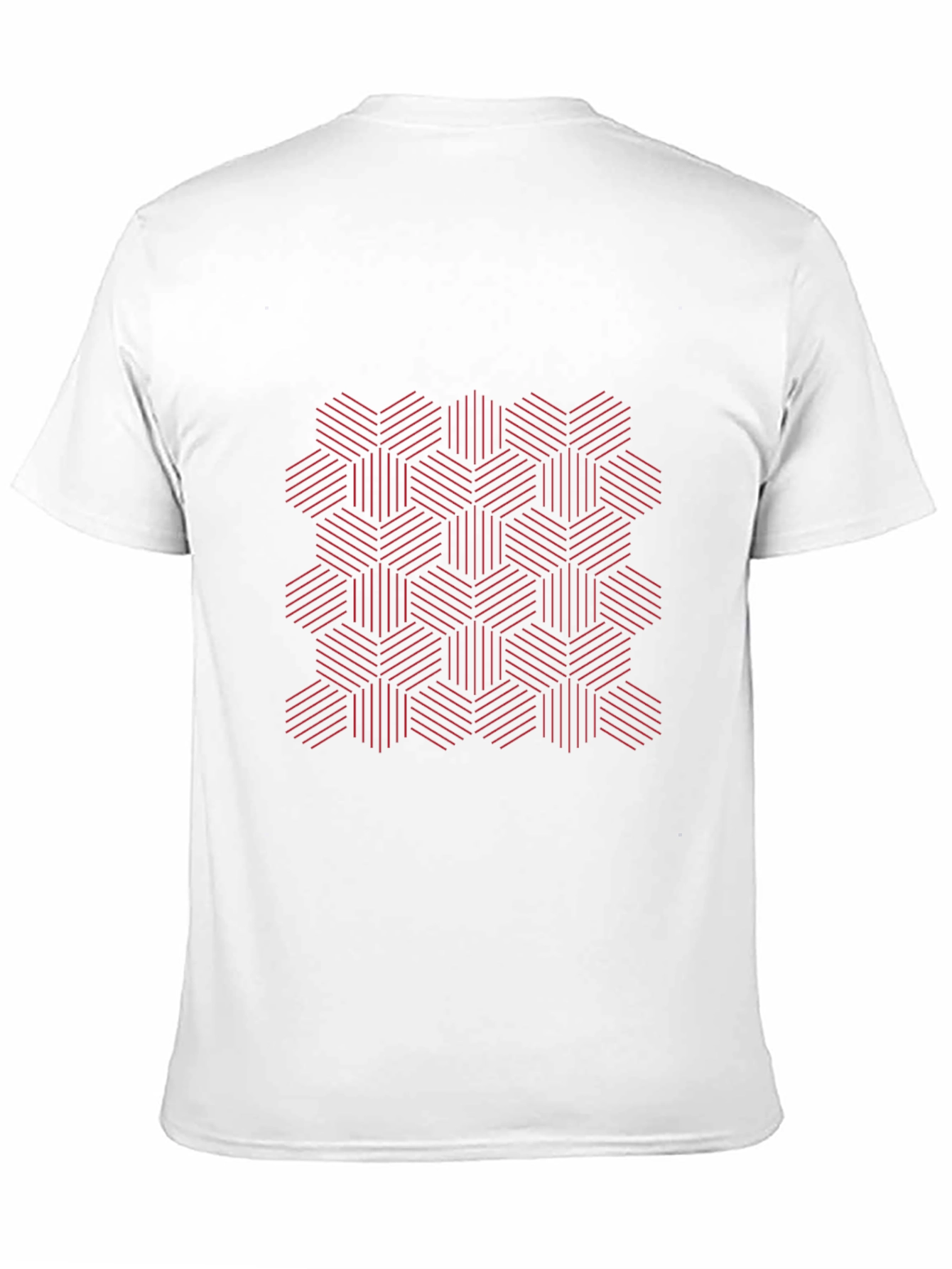 Geometric Hexagon Patterned Black T-Shirt