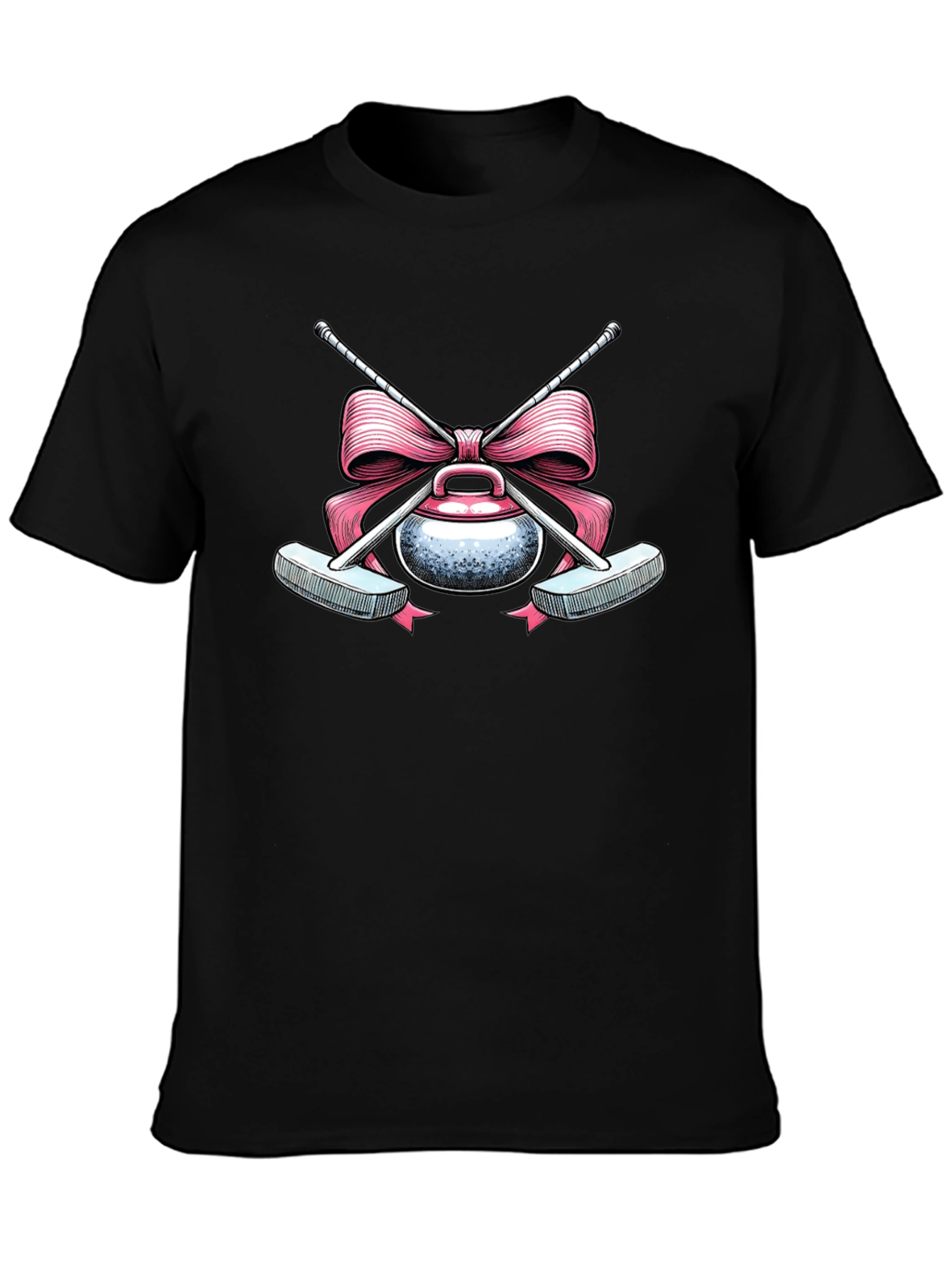 Curling Stone with Bow T-Shirt