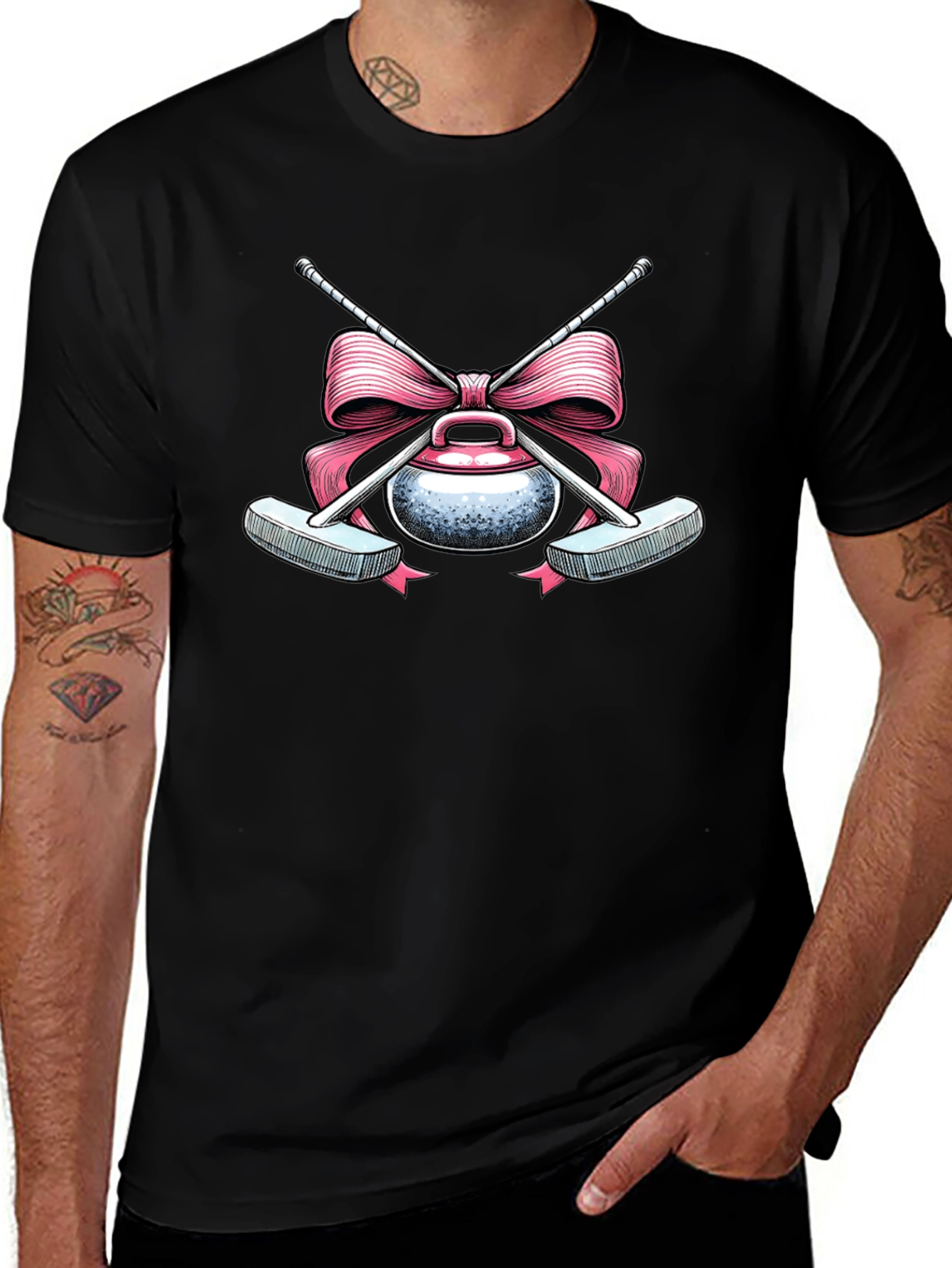 Curling Stone with Bow T-Shirt