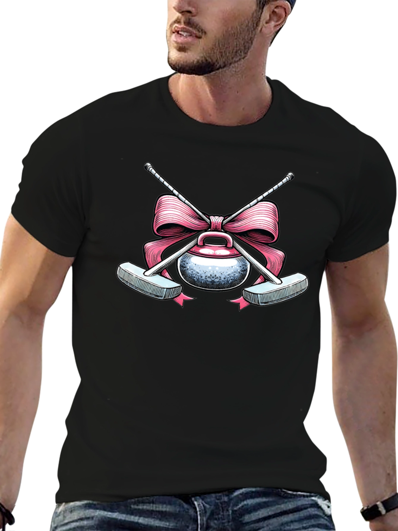 Curling Stone with Bow T-Shirt