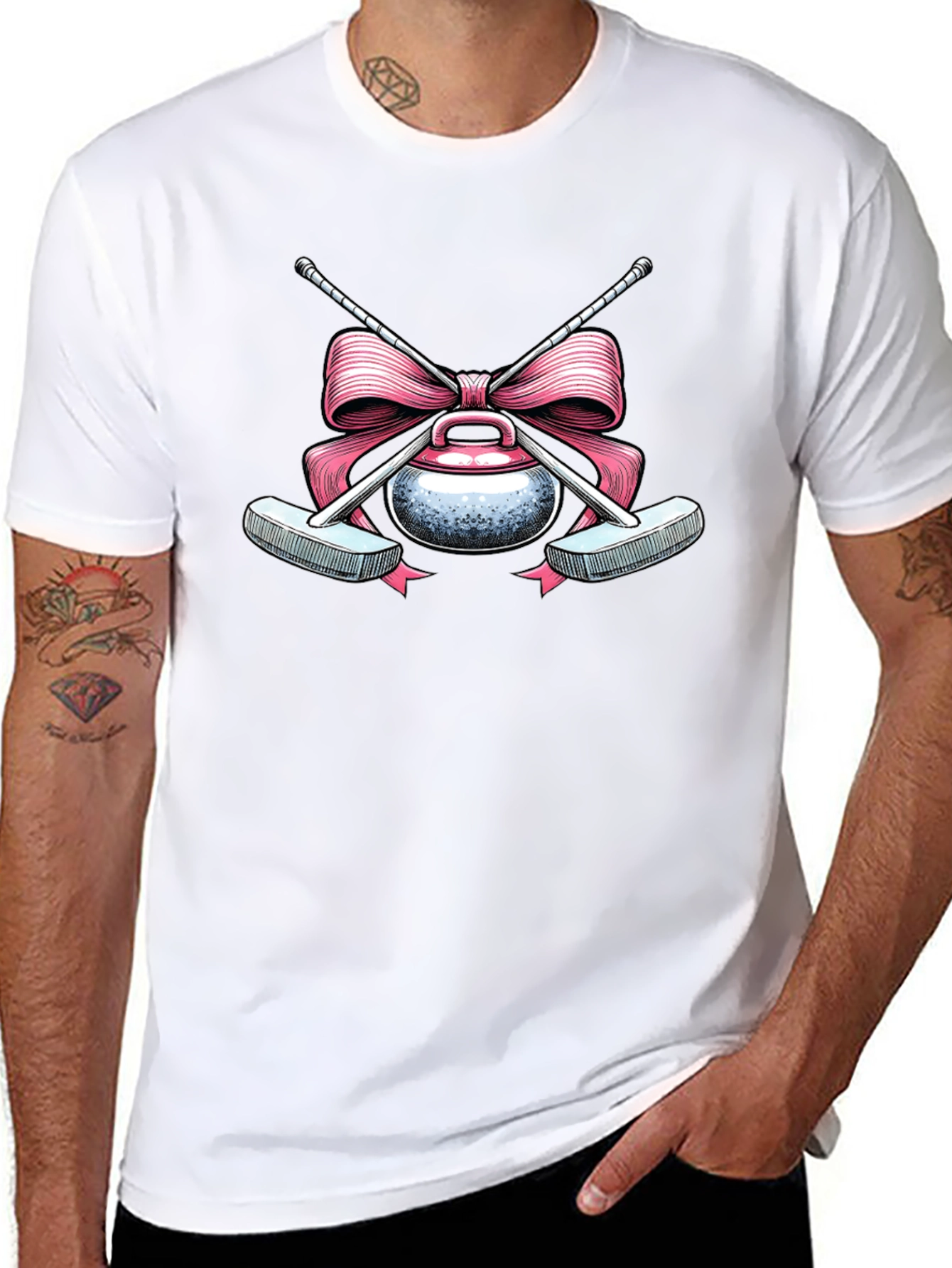 Curling Stone with Bow T-Shirt