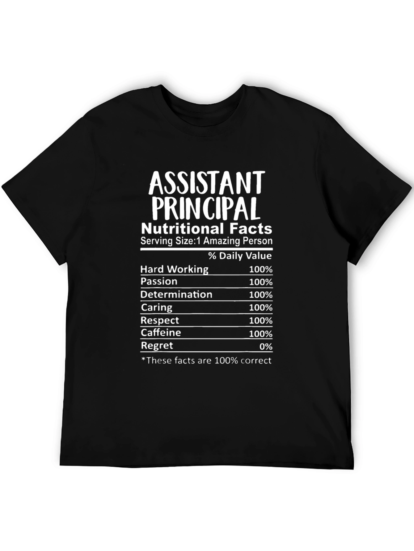 Assistant Principal Nutritional Facts T-Shirt