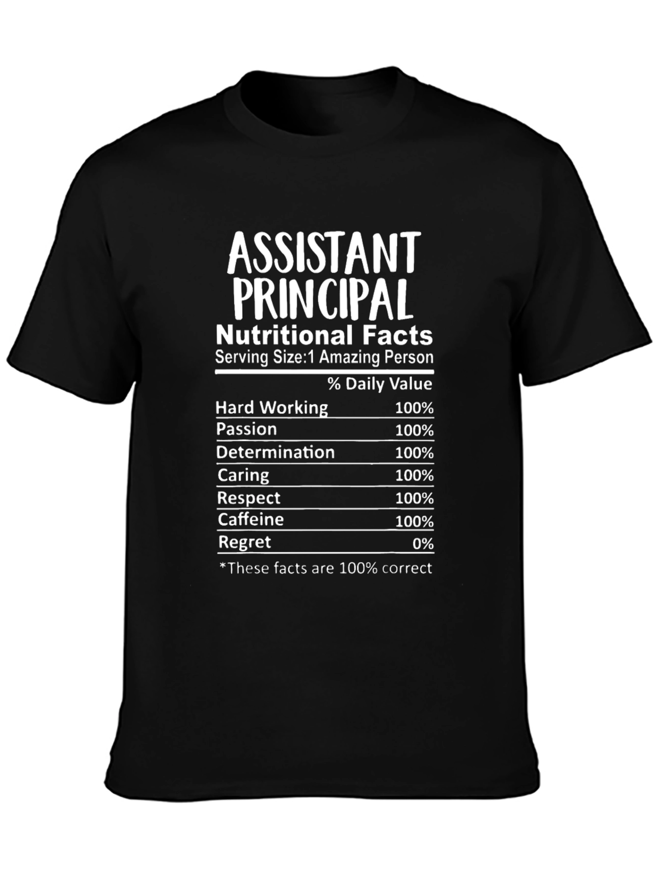 Assistant Principal Nutritional Facts T-Shirt