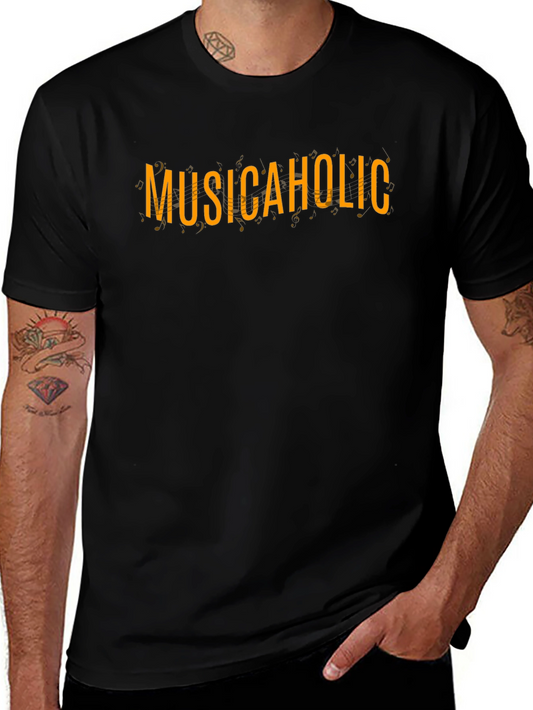 Musicaholic Black Tee - Stylish Graphic Print
