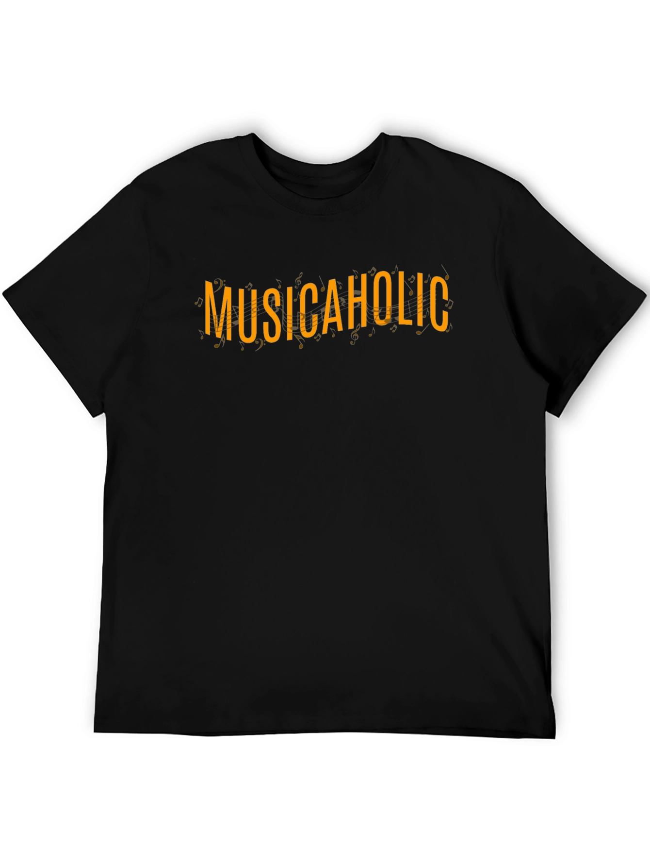 Musicaholic Black Tee - Stylish Graphic Print