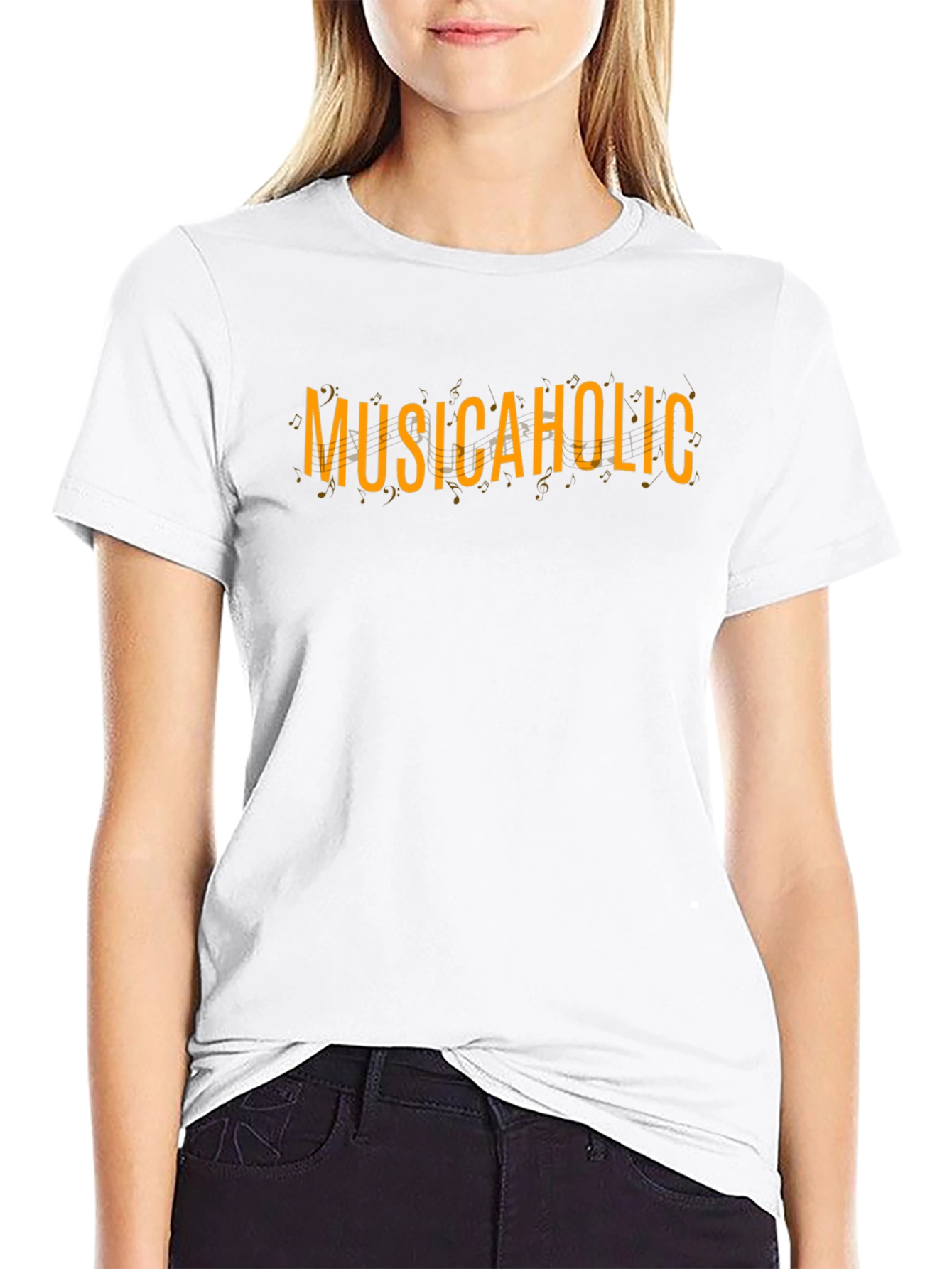Musicaholic Black Tee - Stylish Graphic Print