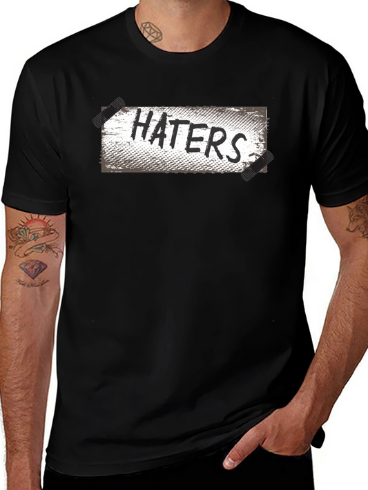 Haters Graphic Print Black T-Shirt - Casual Wear