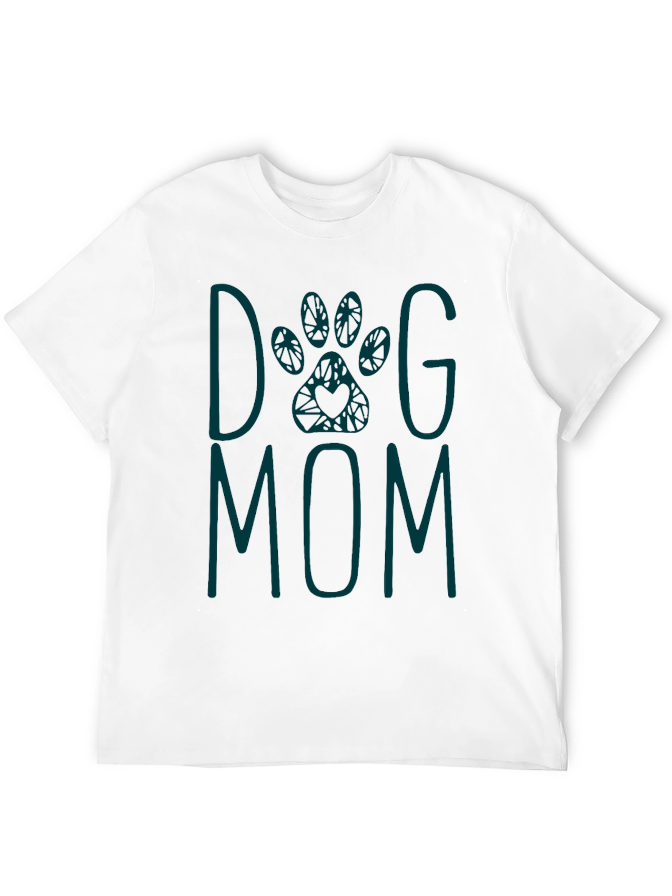 Dog Mom Graphic Tee - Teal Print