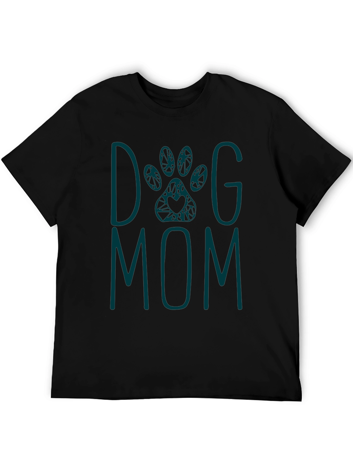 Dog Mom Graphic Tee - Teal Print