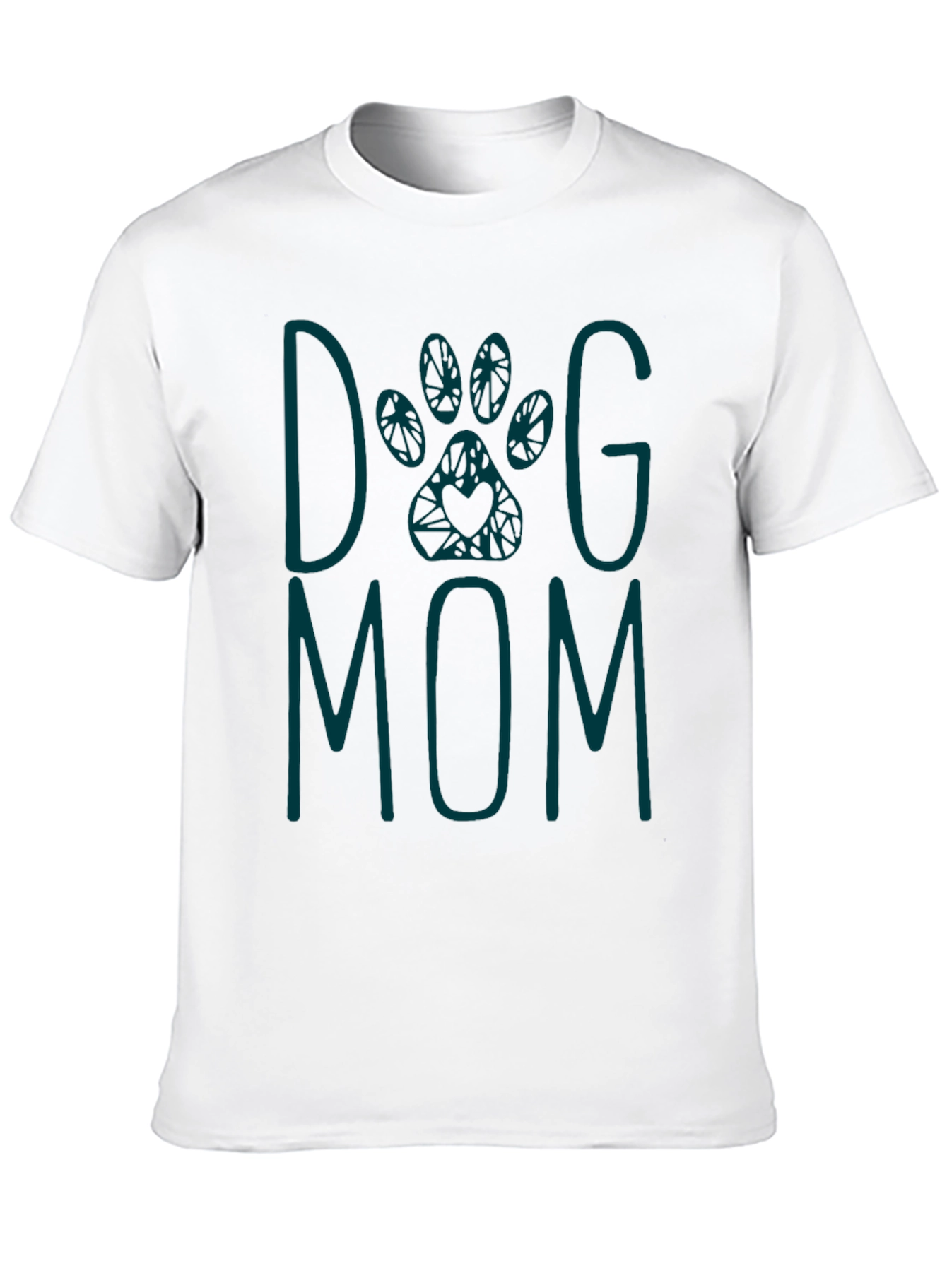 Dog Mom Graphic Tee - Teal Print