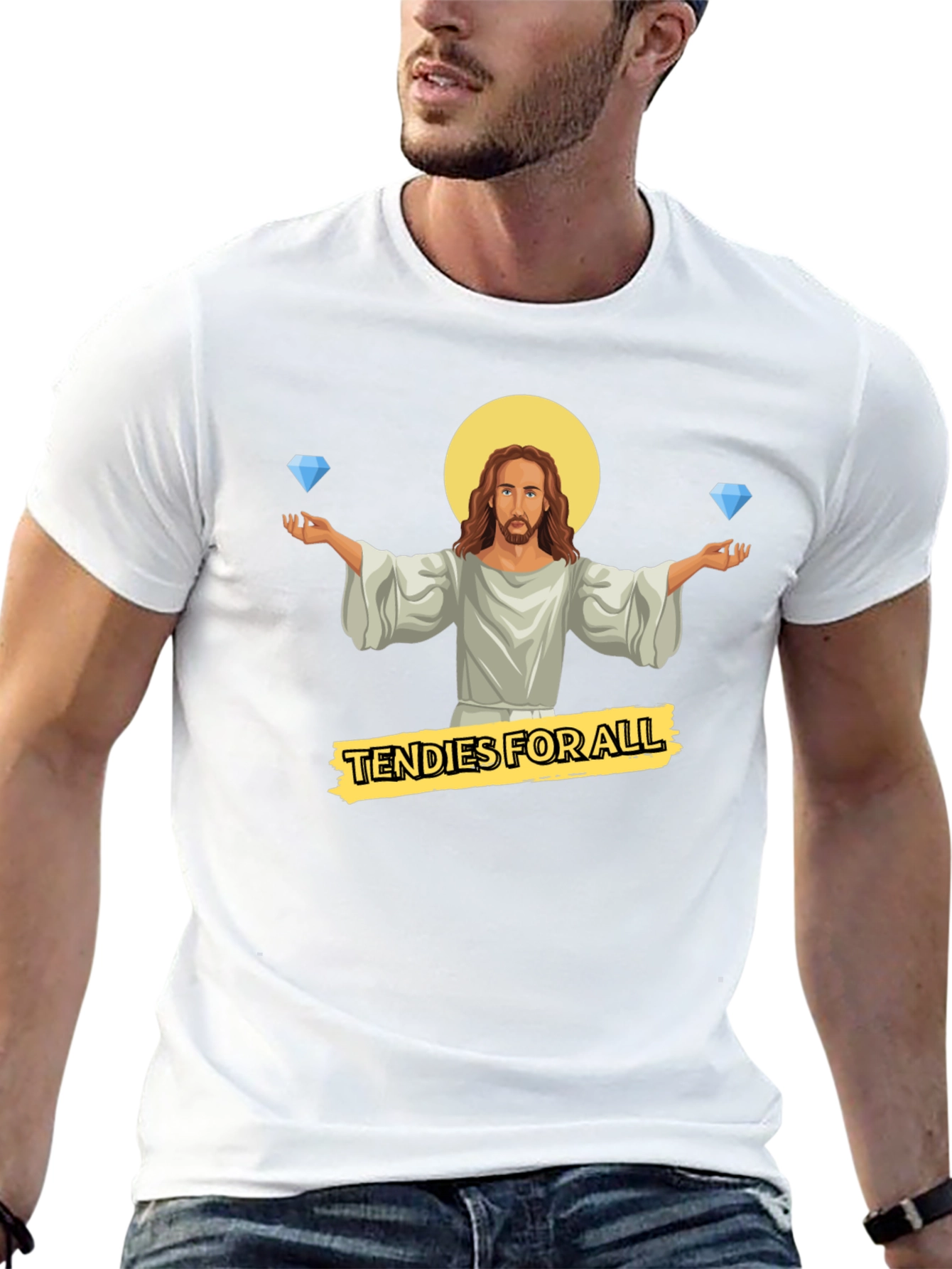 Tendies For All T-Shirt - Diamond Hands Jesus