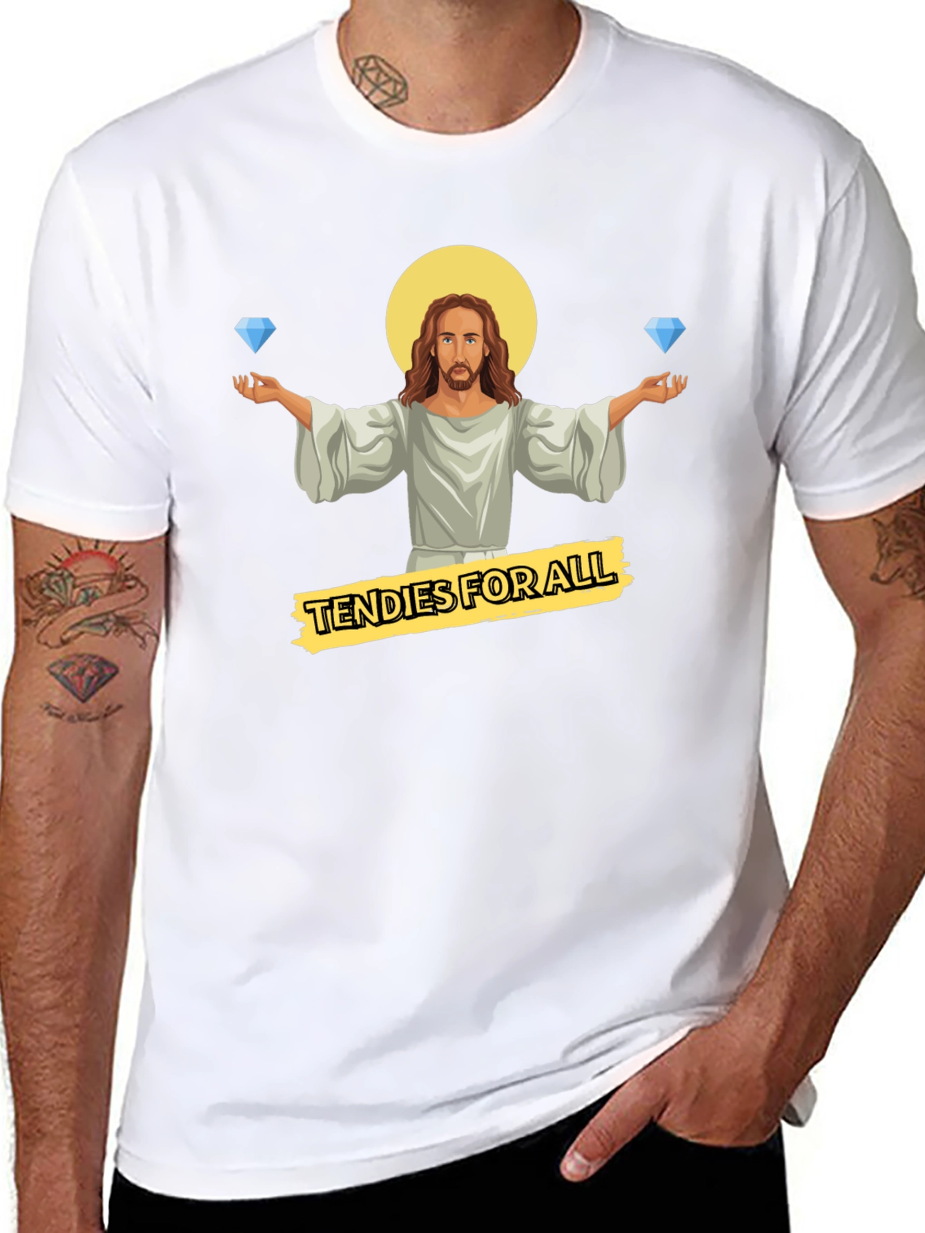 Tendies For All T-Shirt - Diamond Hands Jesus
