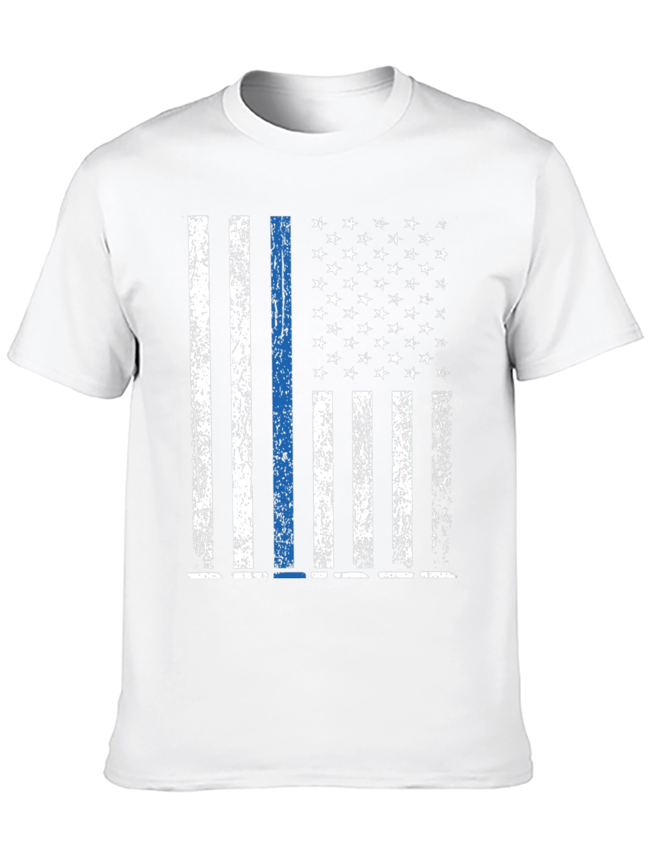 Distressed Thin Blue Line American Flag T-Shirt