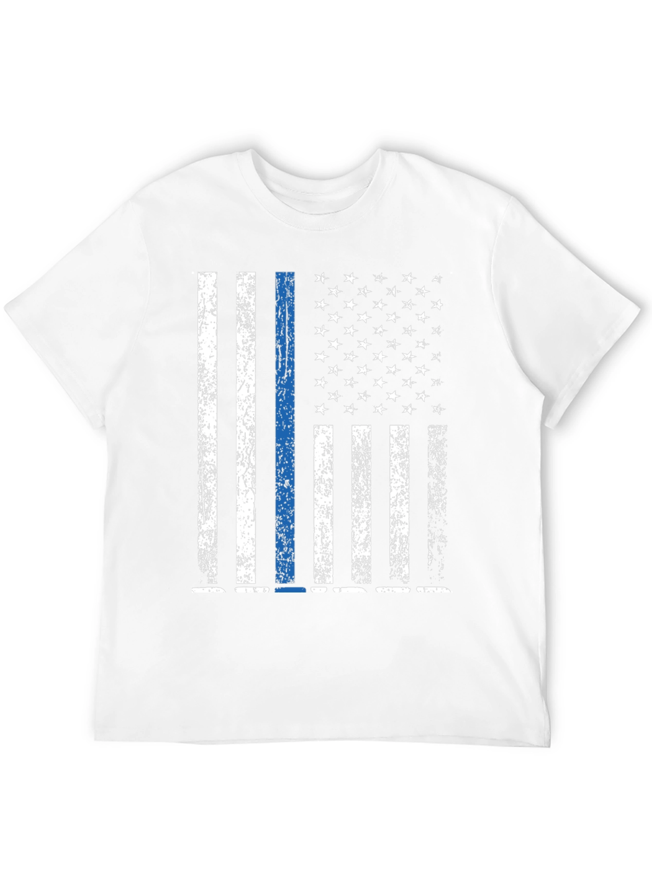 Distressed Thin Blue Line American Flag T-Shirt