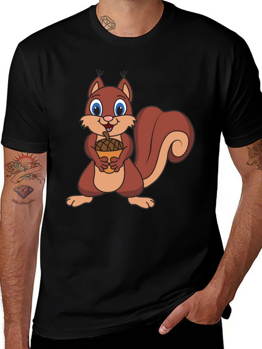 Squirrel Holding Acorn Graphic T-Shirt
