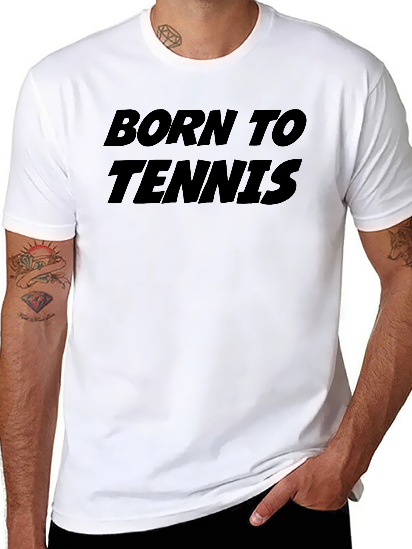 Born to Tennis Graphic Tee - Black