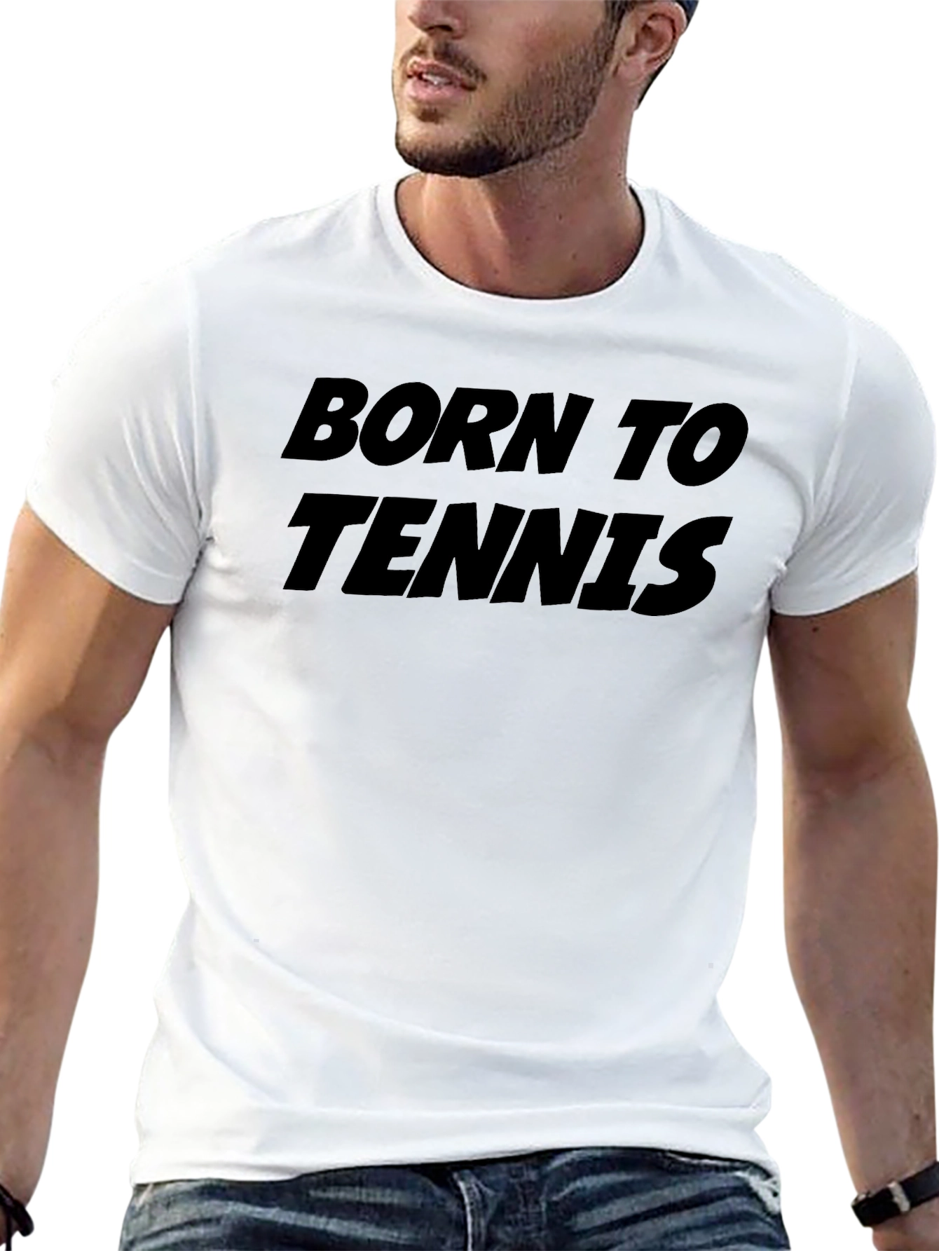 Born to Tennis Graphic Tee - Black