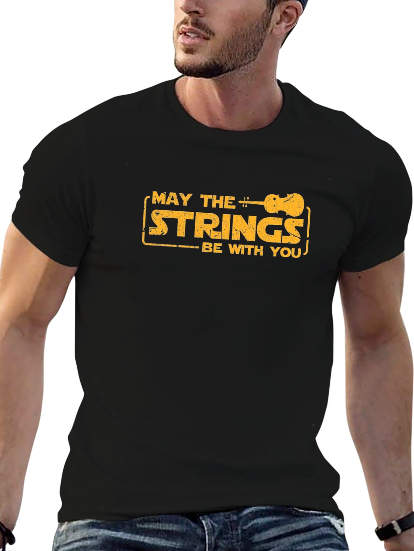 May the Strings Be With You Graphic T-Shirt