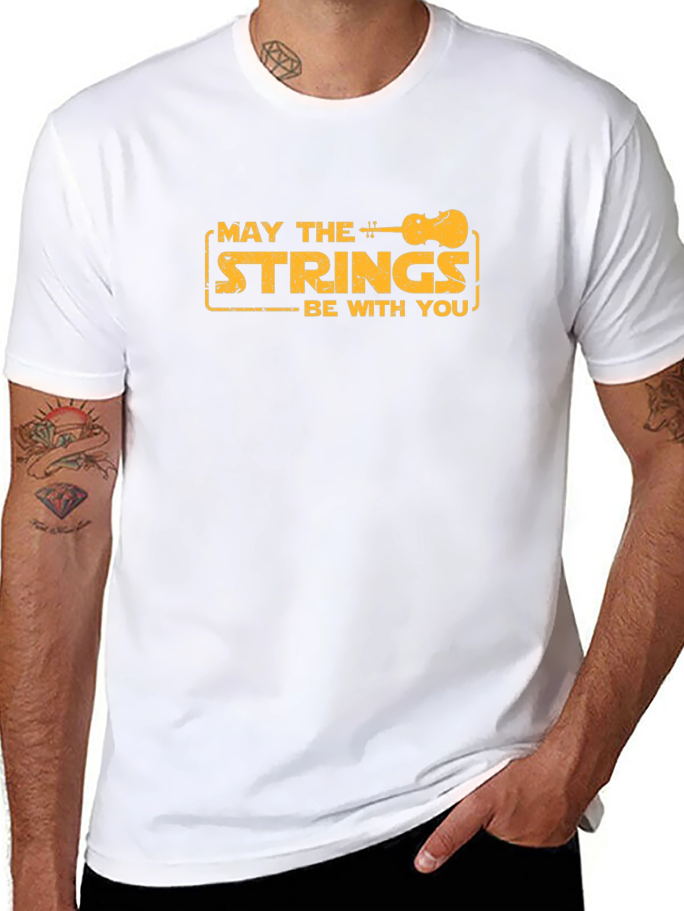 May the Strings Be With You Graphic T-Shirt