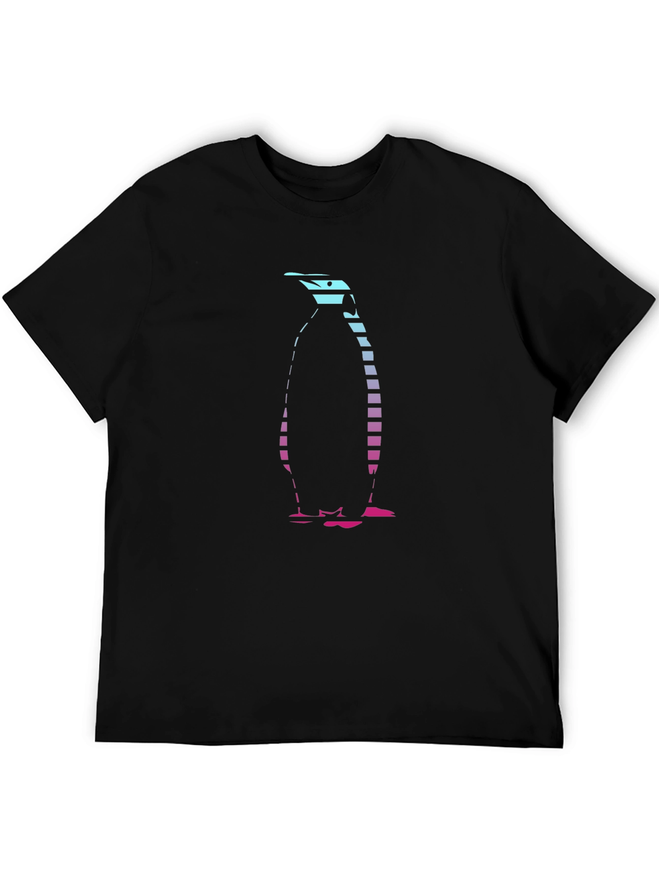 Cool Penguin Graphic Tee - Black