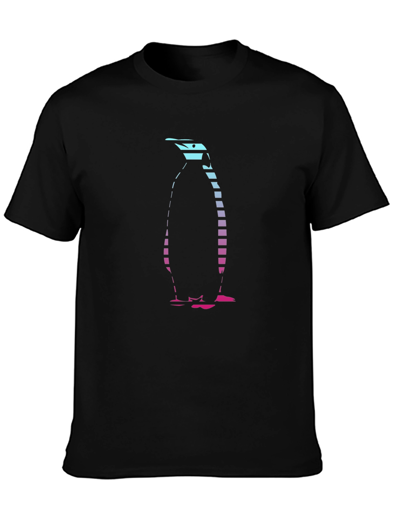Cool Penguin Graphic Tee - Black
