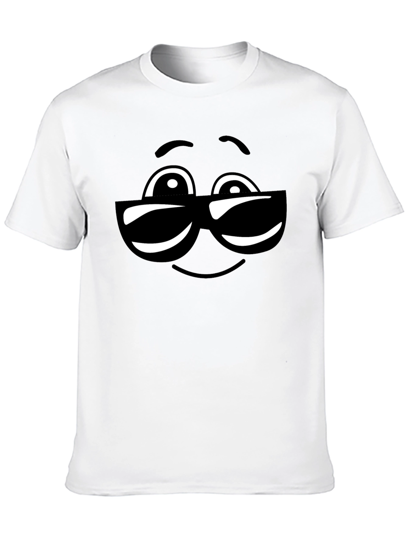 Cool Sunglasses Emoji Black Cotton T-Shirt