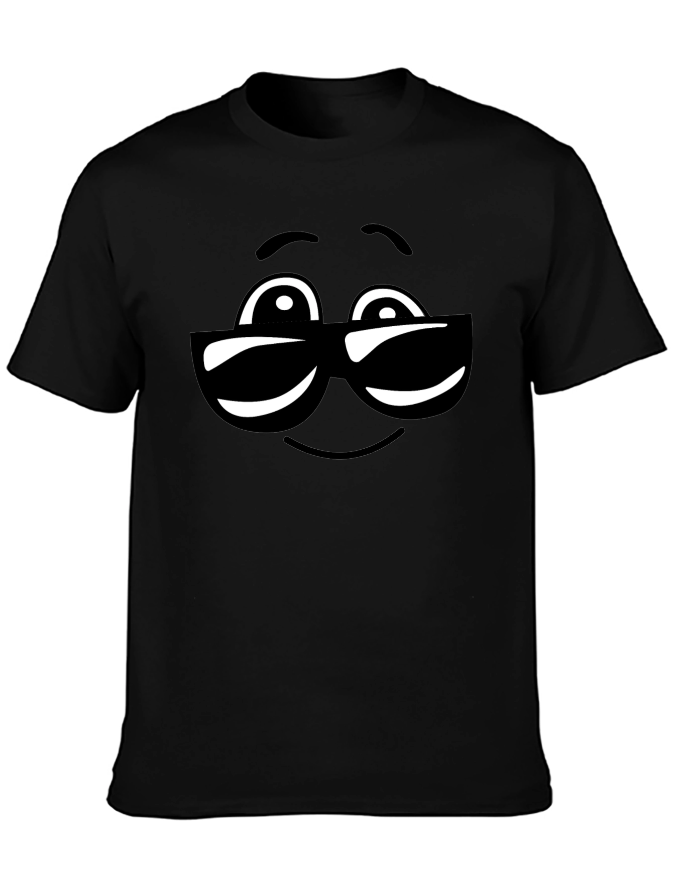 Cool Sunglasses Emoji Black Cotton T-Shirt