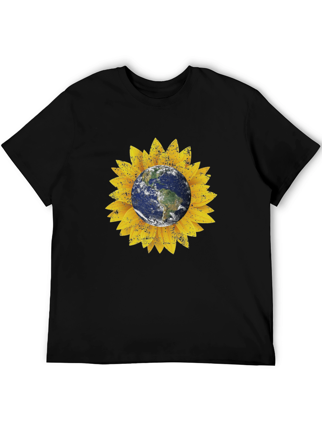 Earth Sunflower Graphic Tee - Black