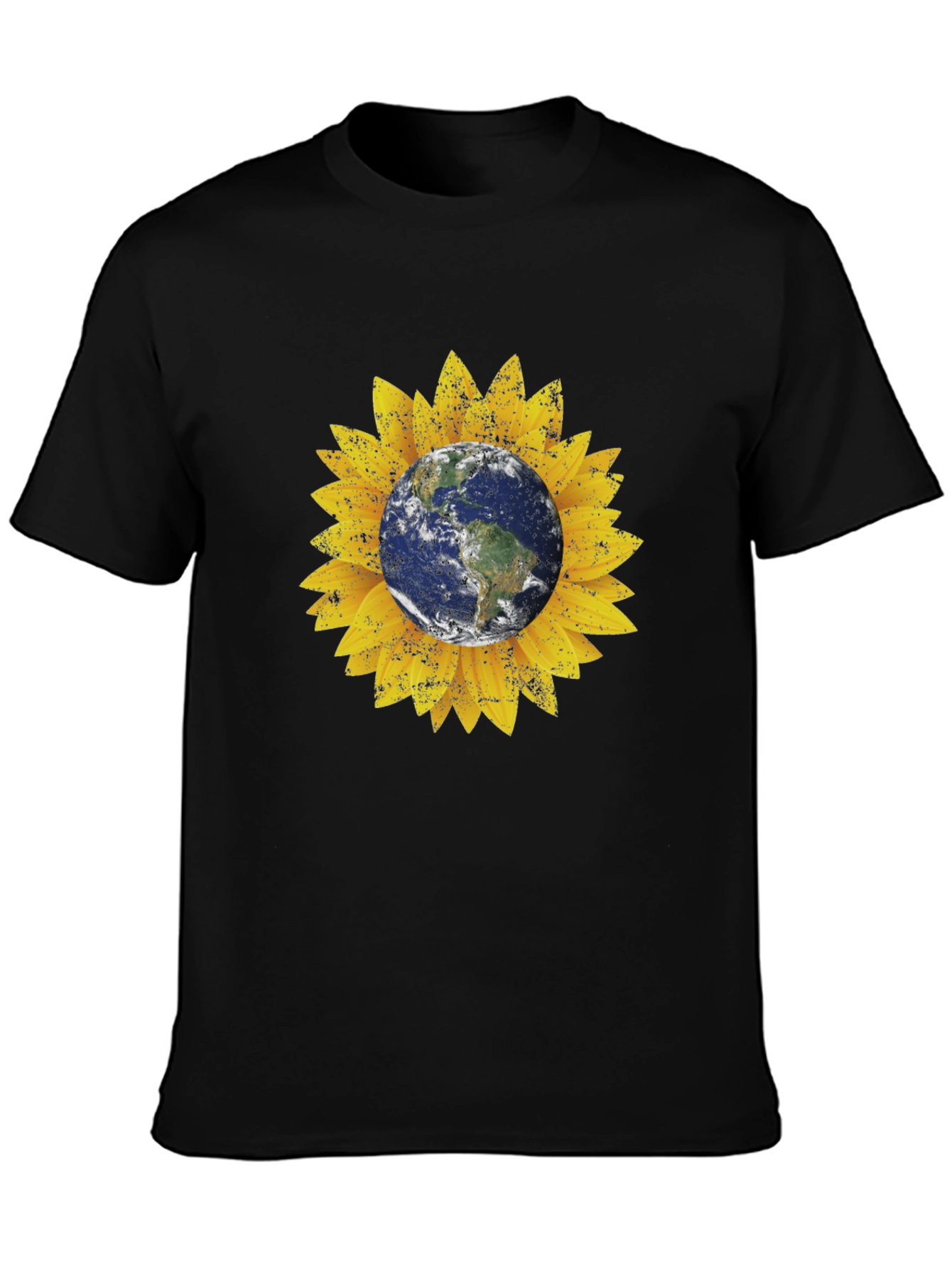 Earth Sunflower Graphic Tee - Black