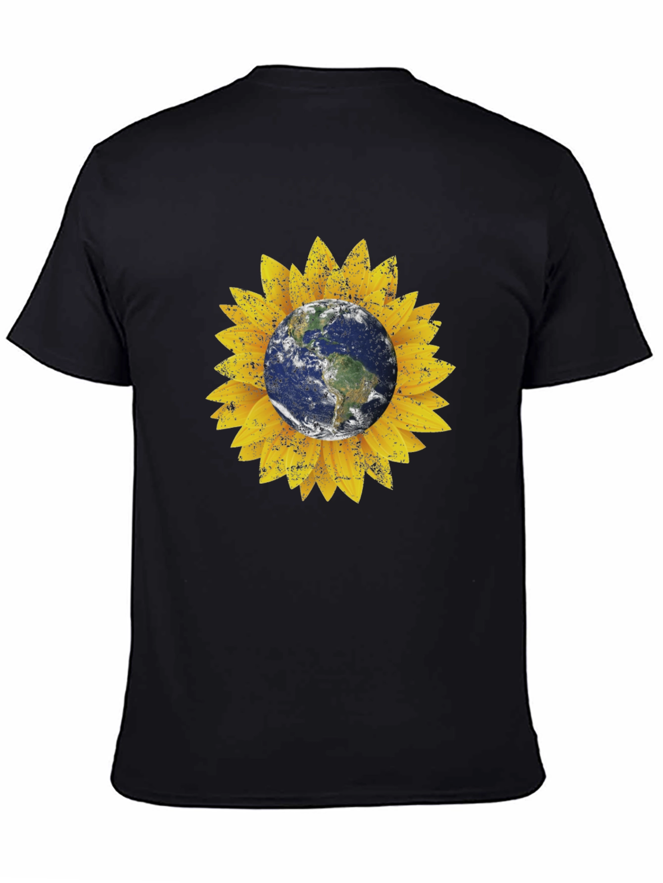 Earth Sunflower Graphic Tee - Black