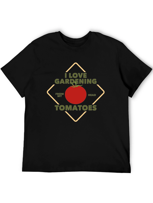 I Love Gardening Tomatoes Black T-Shirt