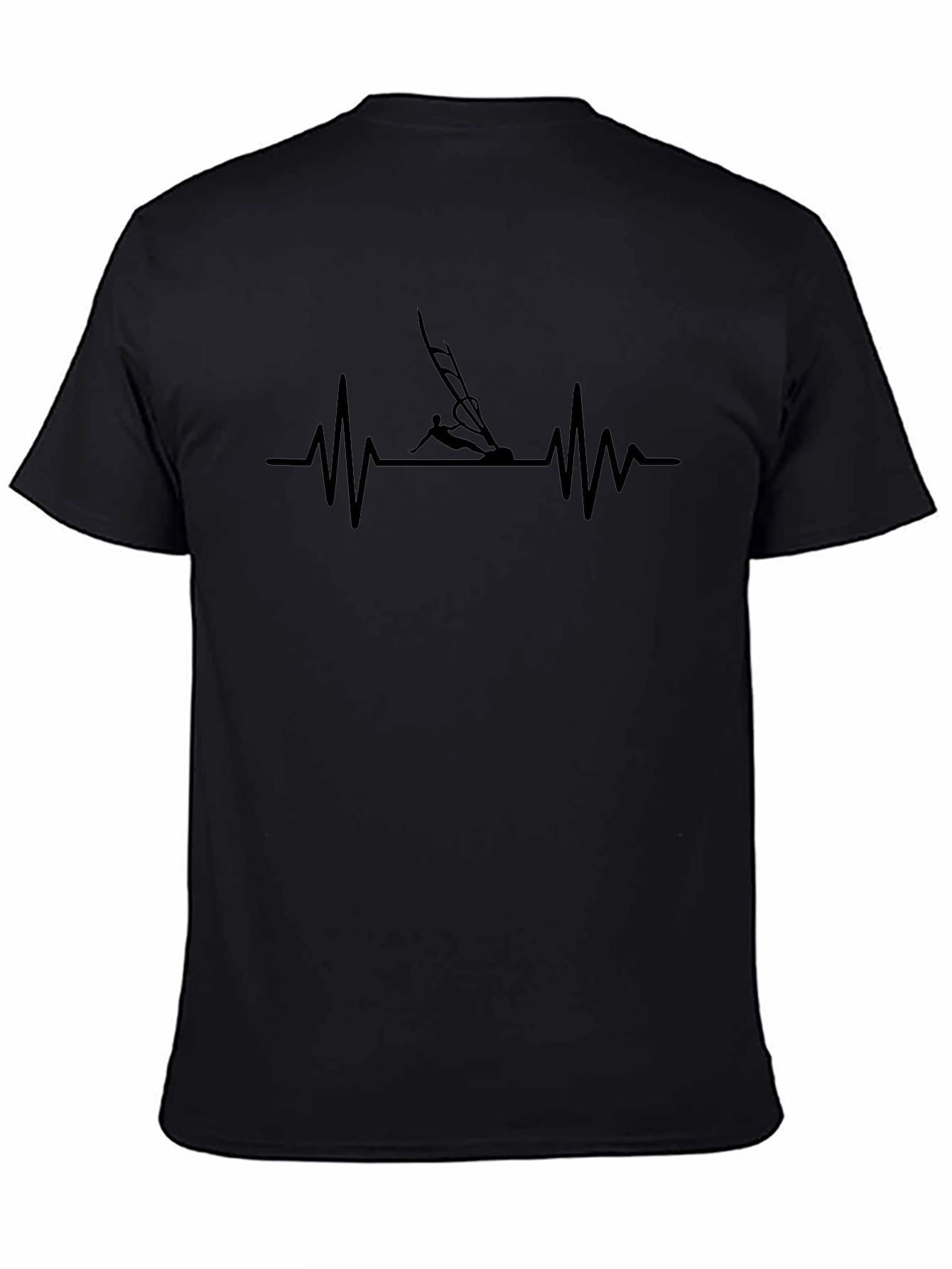 Windsurfing Heartbeat T-Shirt - Black