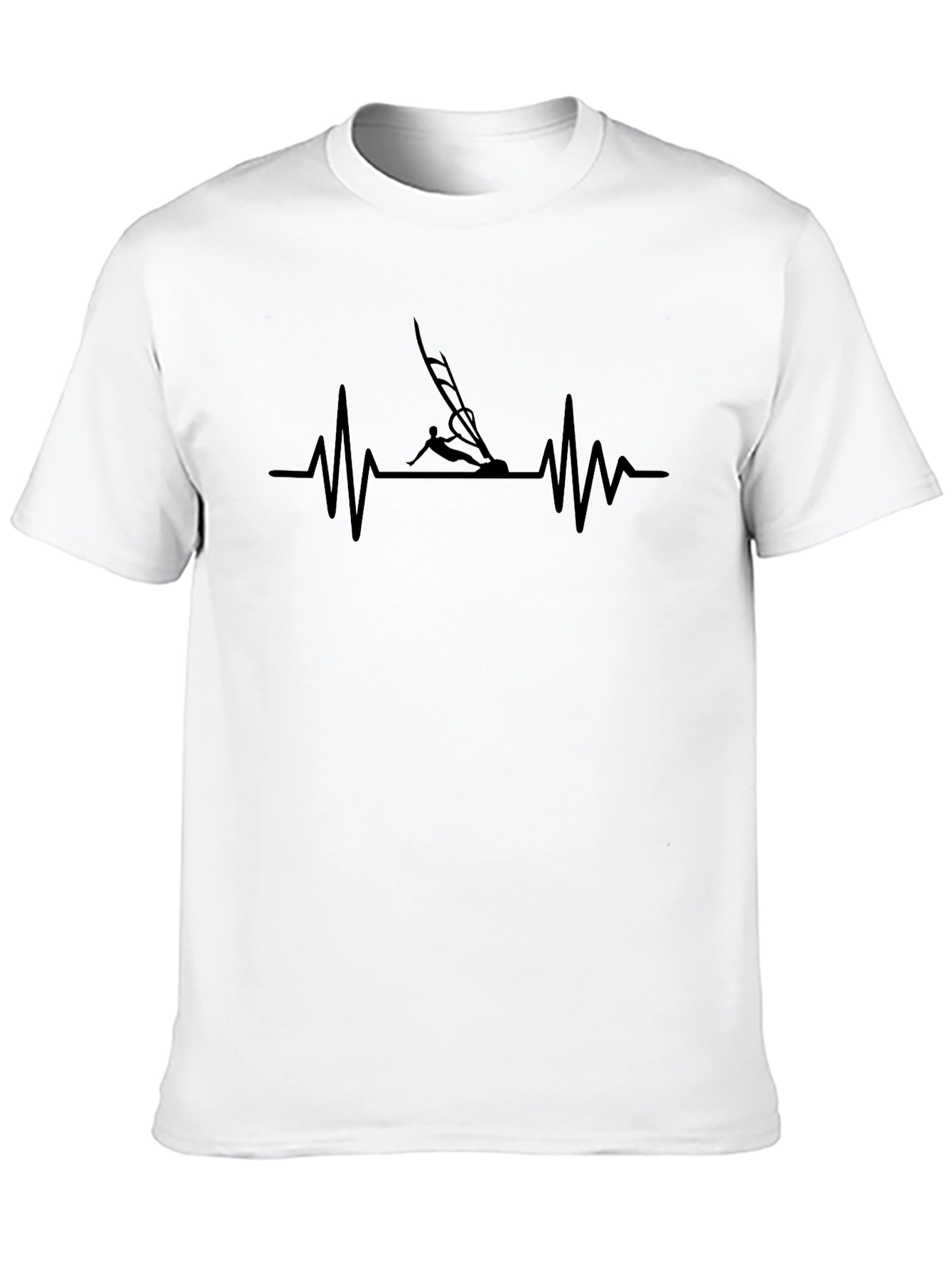 Windsurfing Heartbeat T-Shirt - Black