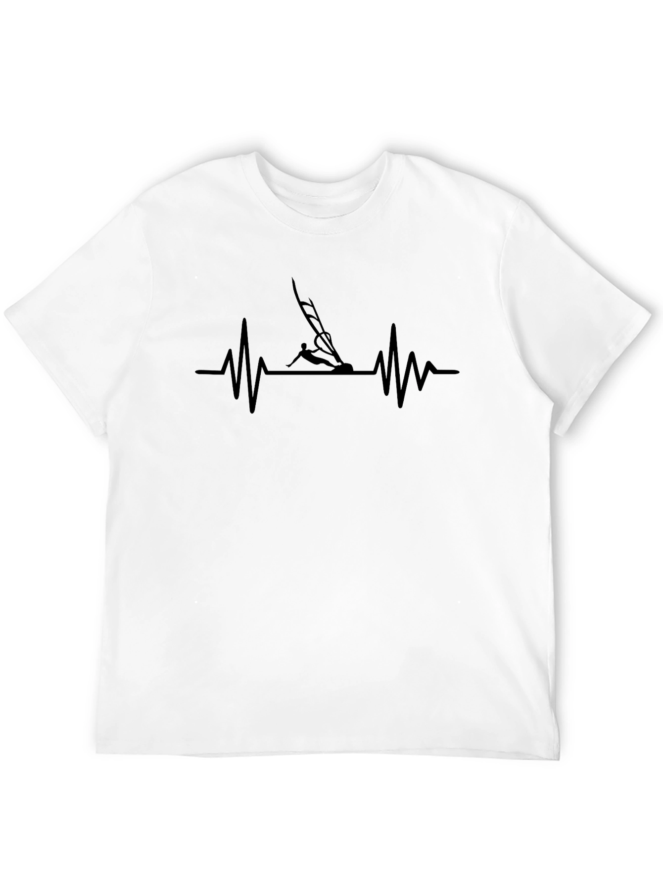 Windsurfing Heartbeat T-Shirt - Black
