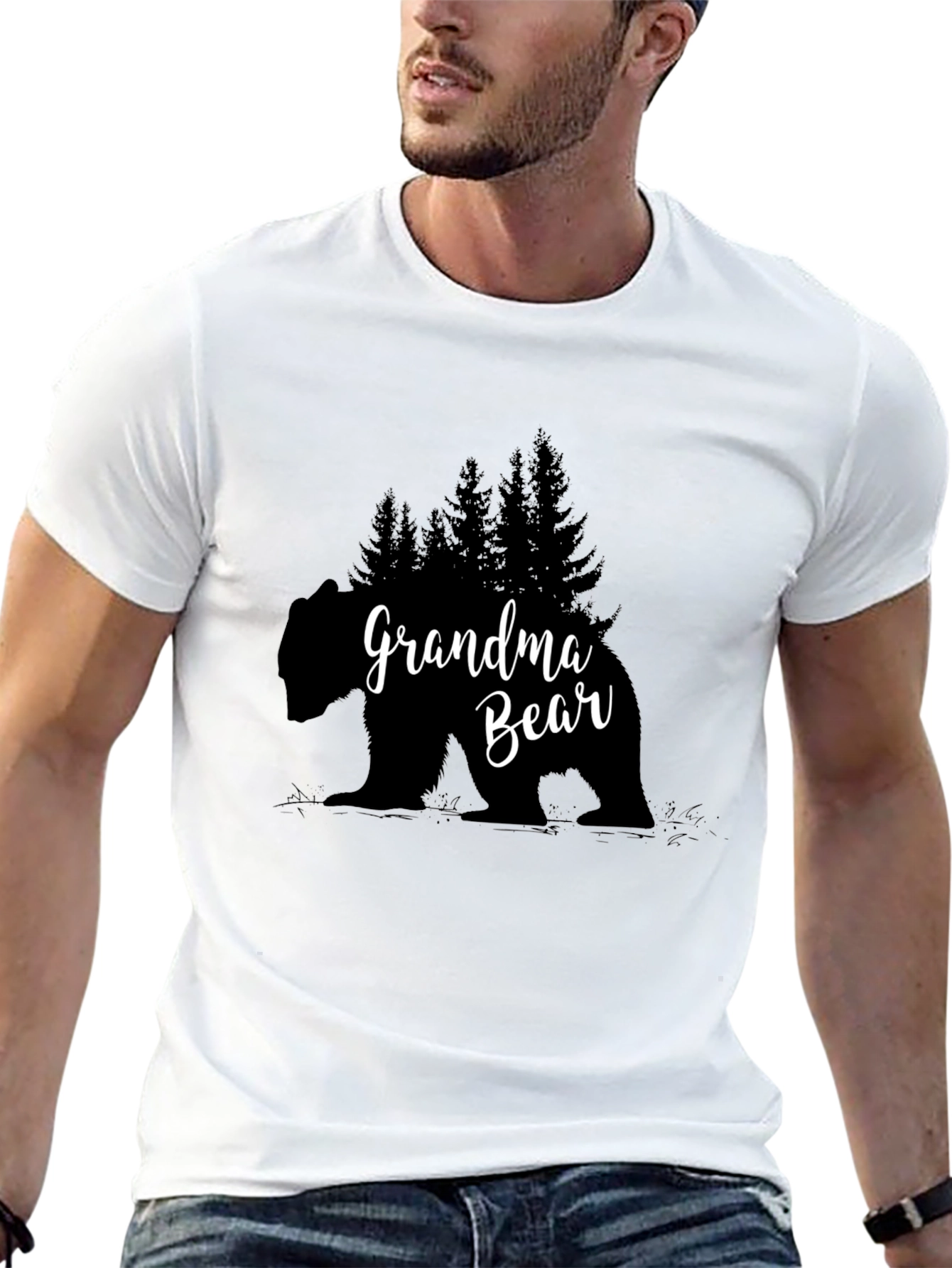 Grandma Bear T-Shirt - Black