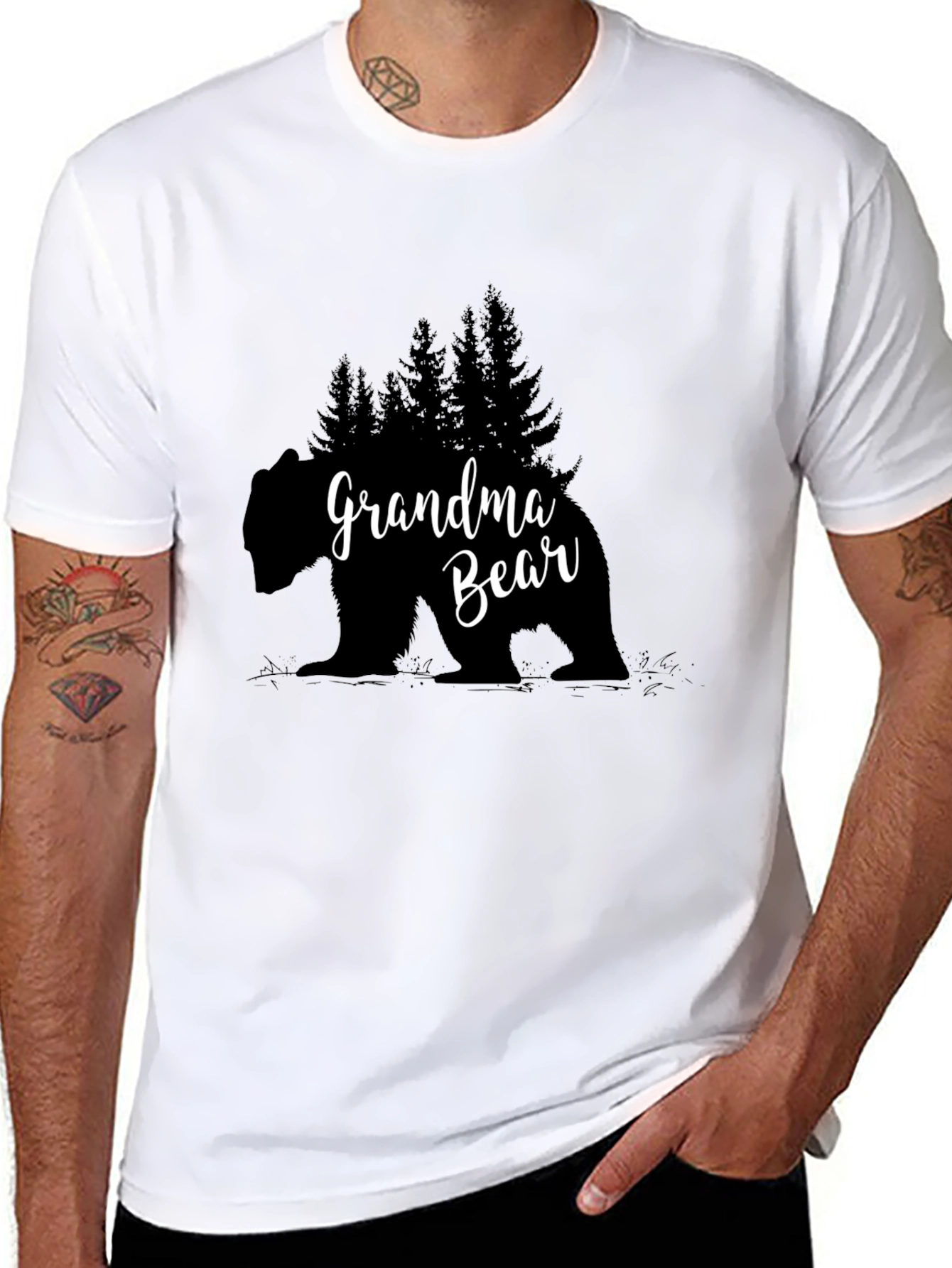 Grandma Bear T-Shirt - Black