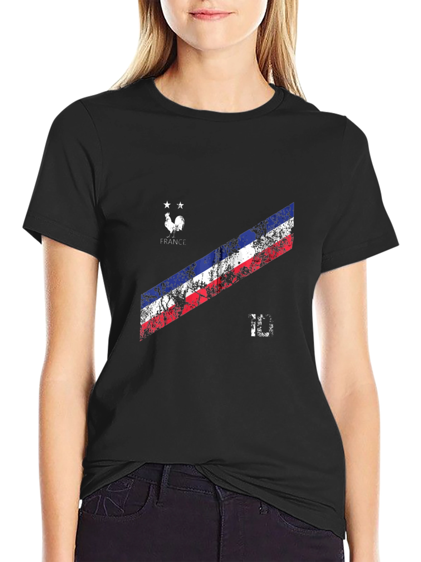 France Flag Graphic T-Shirt - Mens Black Tee