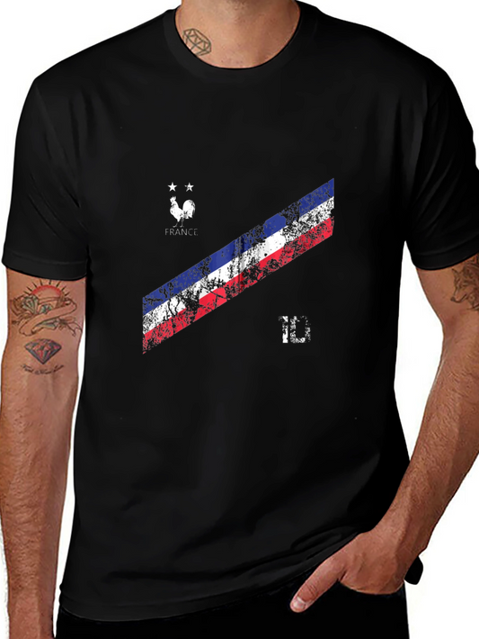 France Flag Graphic T-Shirt - Mens Black Tee