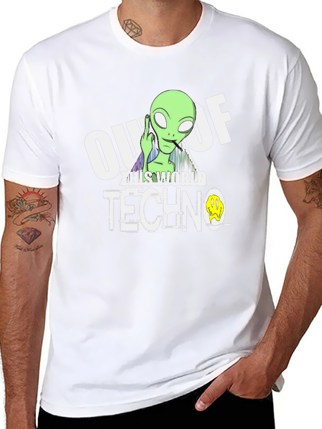 Out Of This World Techno Alien Graphic Tee