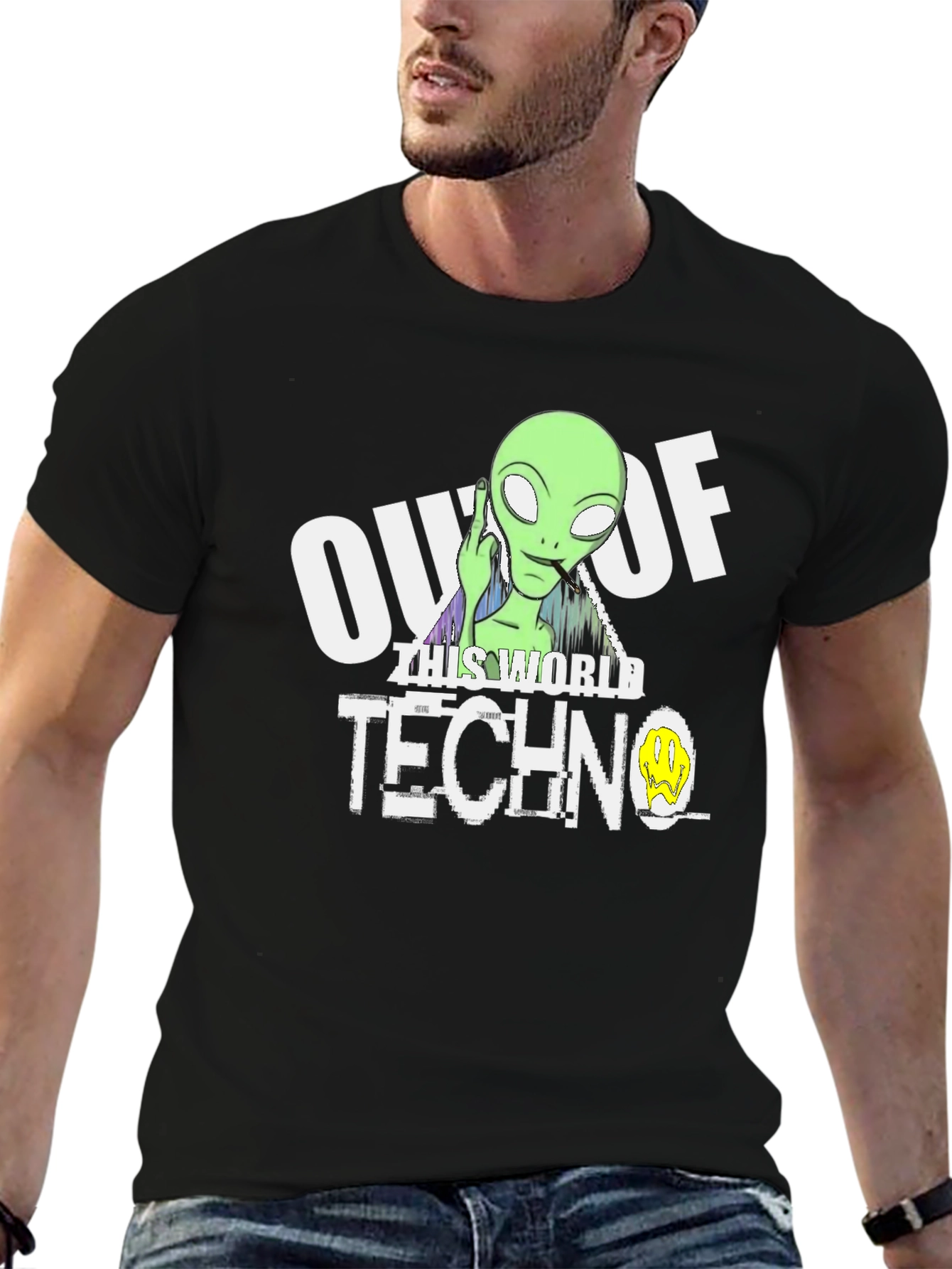 Out Of This World Techno Alien Graphic Tee