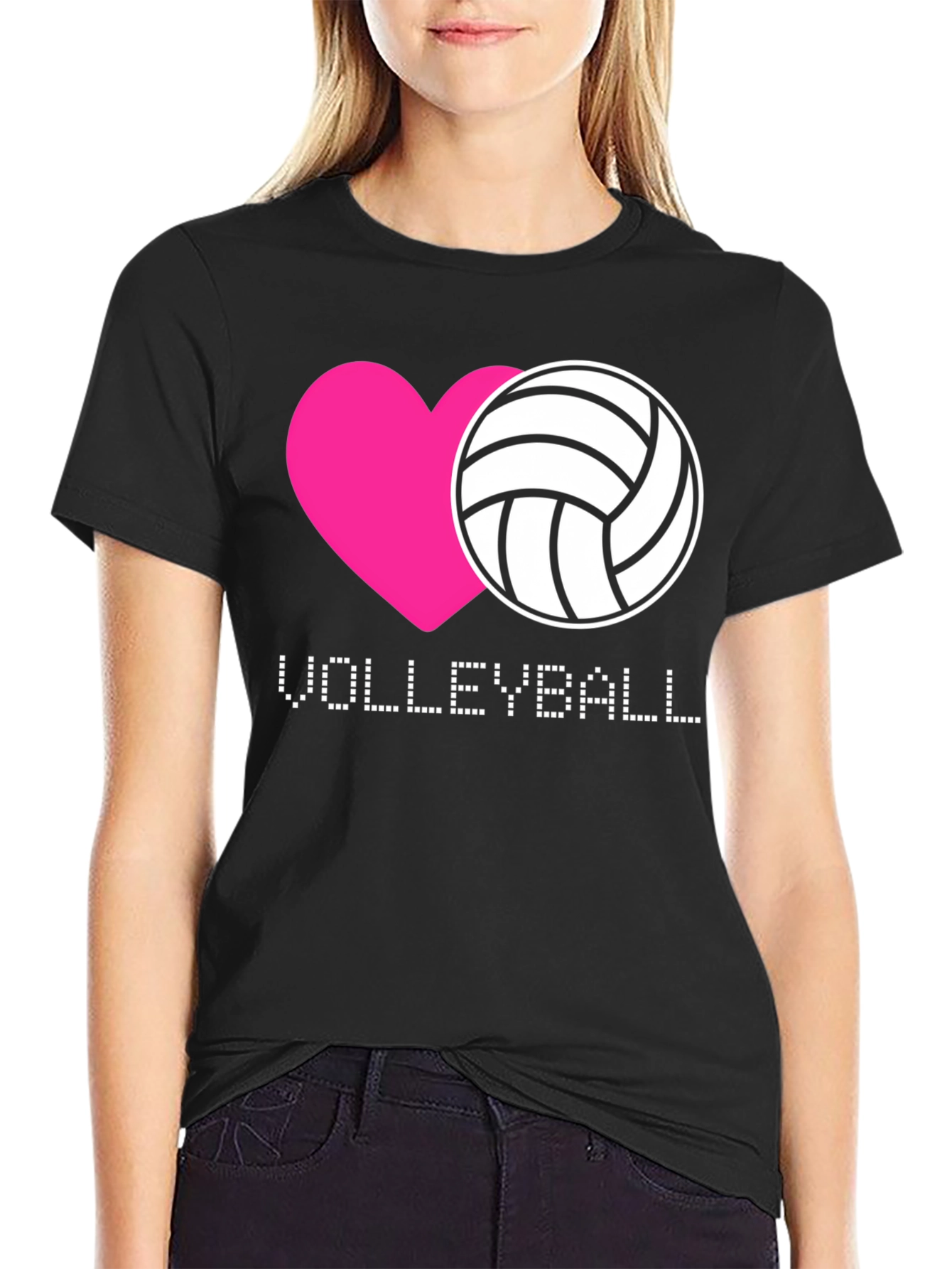 Volleyball Heart Graphic T-Shirt
