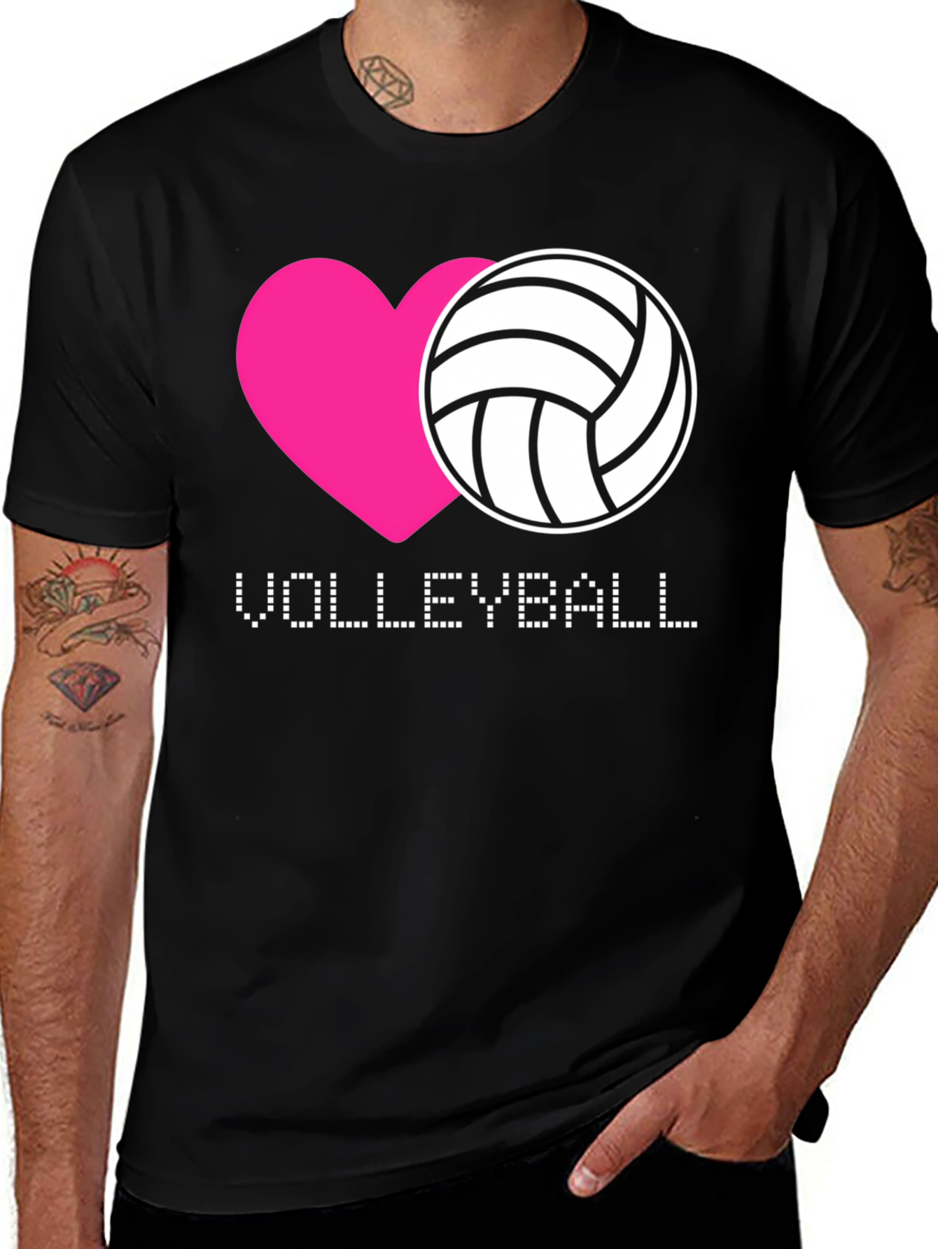 Volleyball Heart Graphic T-Shirt
