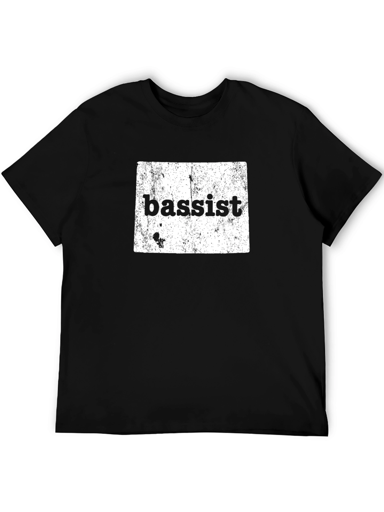 Bassist Distressed Graphic Tee - Black Cotton T-Shirt