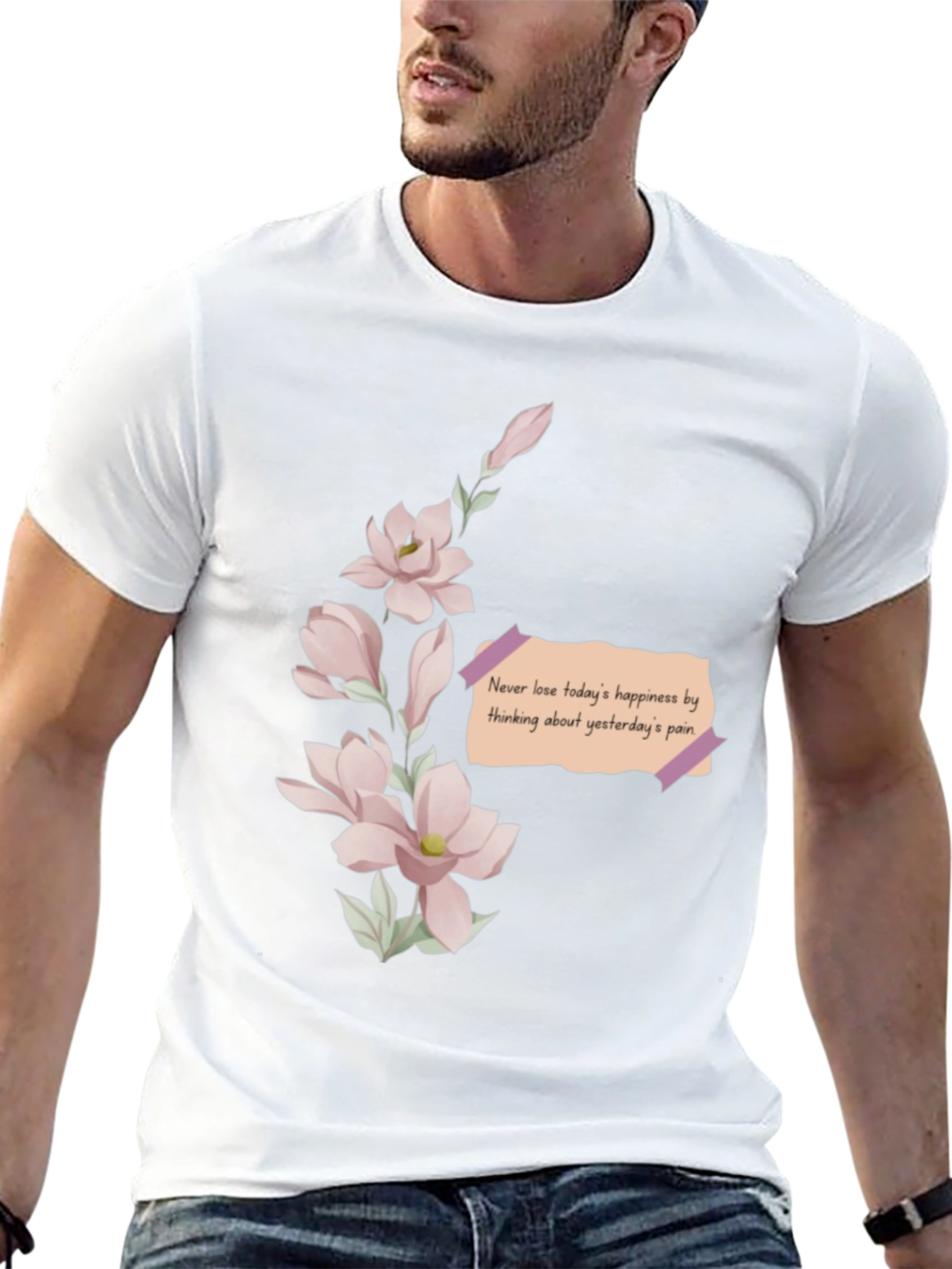 Floral Reminder T-Shirt - Never Lose Happiness