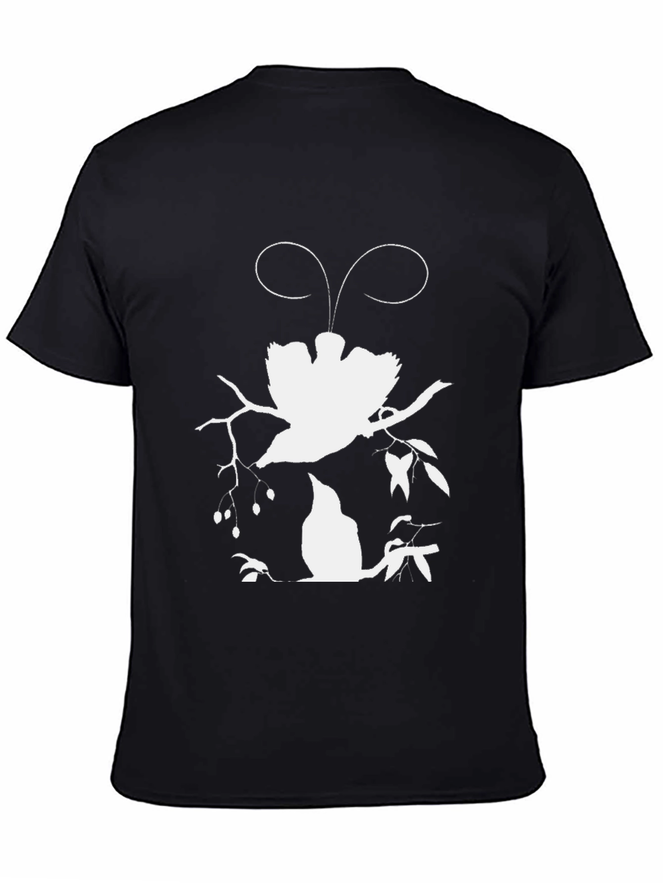 Bird Silhouette Graphic Tee - Black