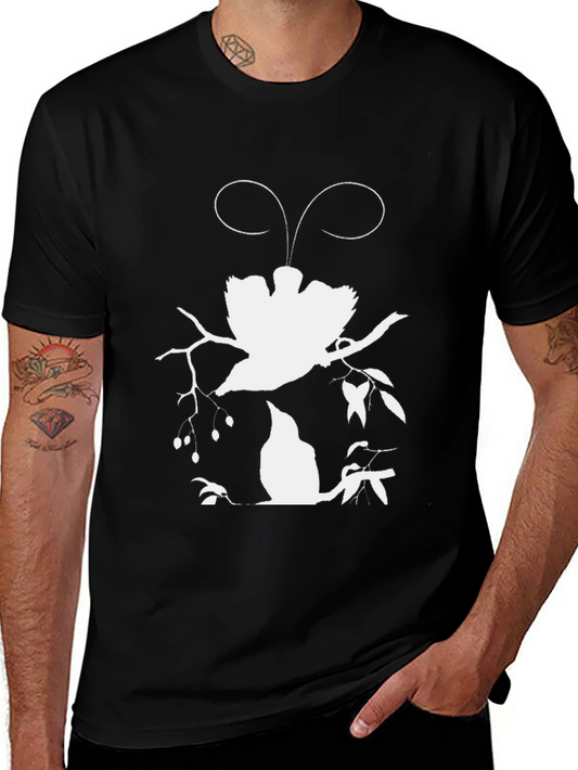Bird Silhouette Graphic Tee - Black
