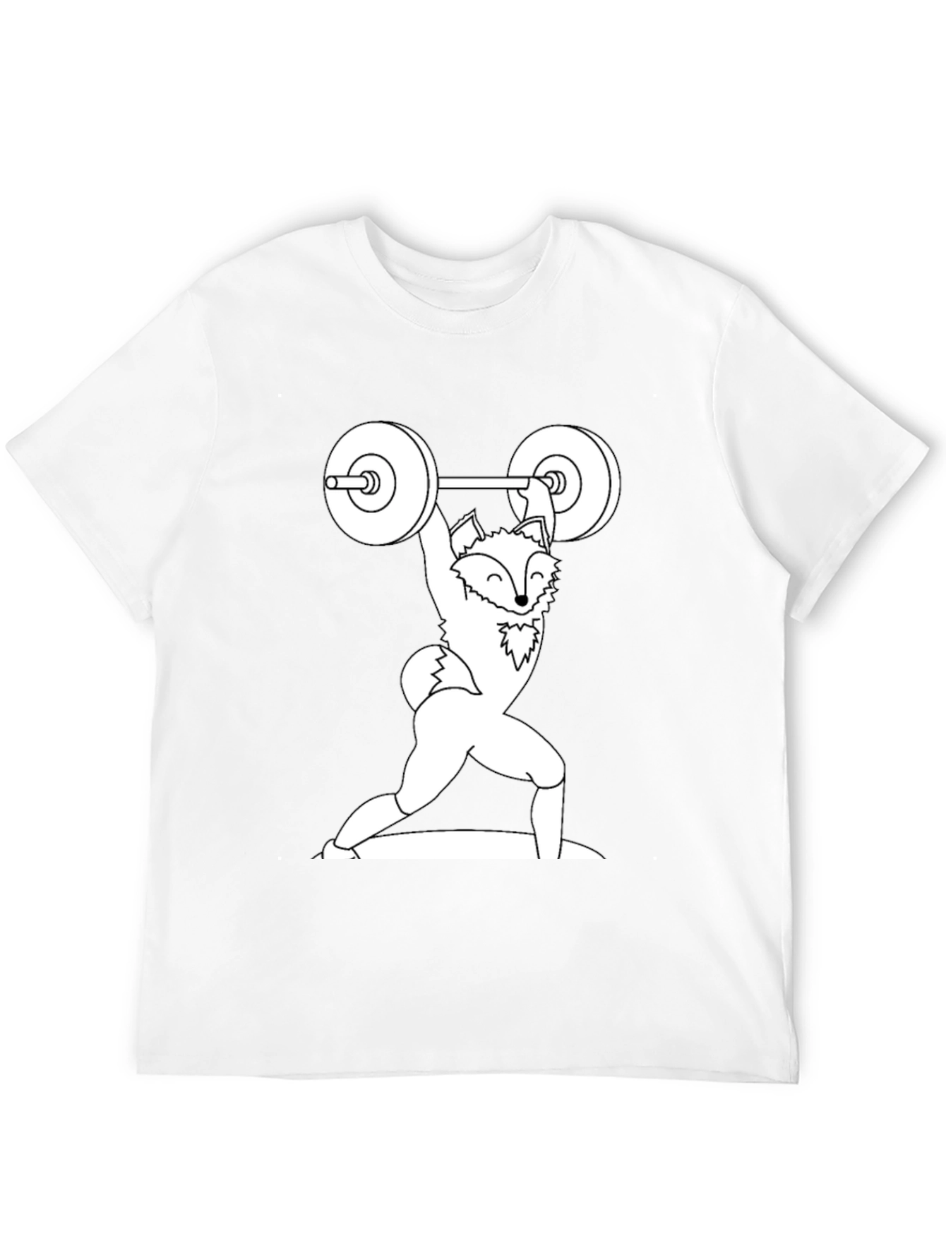 Weightlifting Fox Graphic Tee - Black Cotton T-Shirt