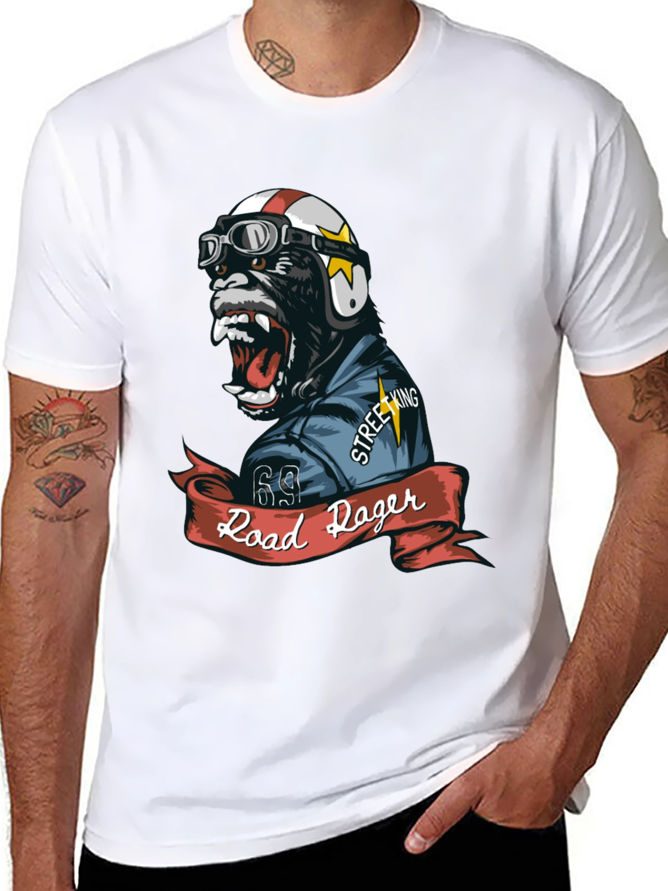 Road Roger Gorilla Biker T-Shirt
