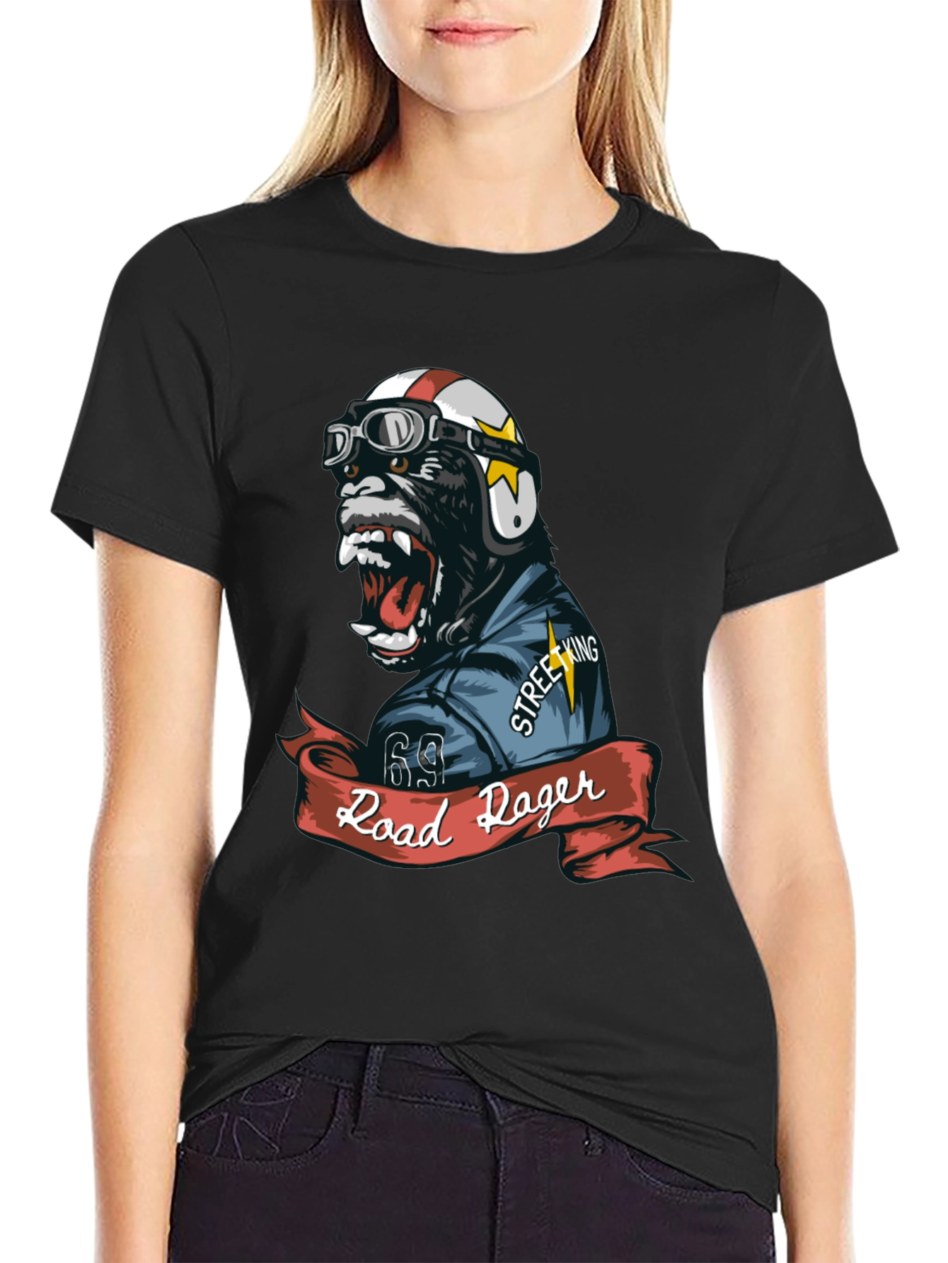 Road Roger Gorilla Biker T-Shirt