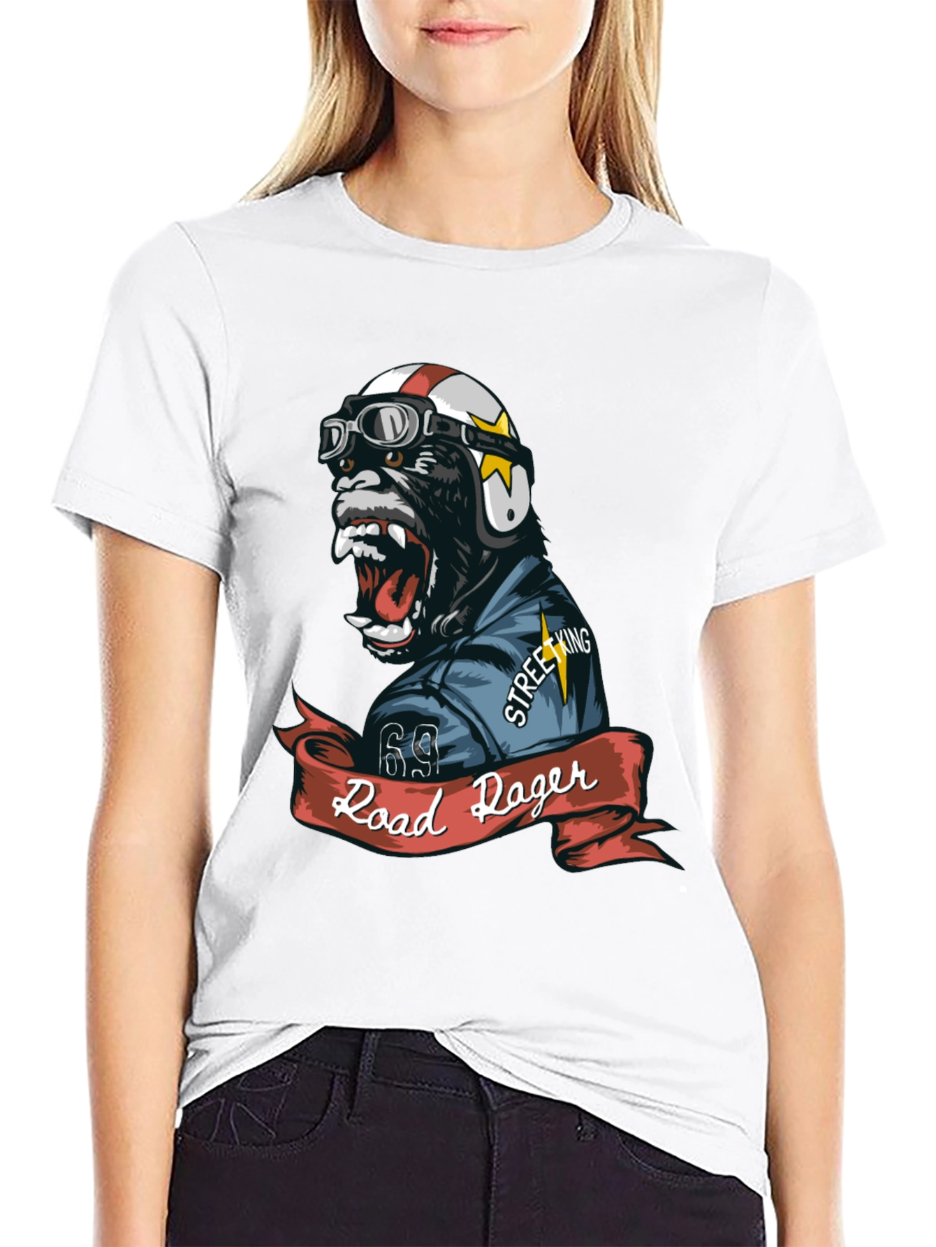 Road Roger Gorilla Biker T-Shirt